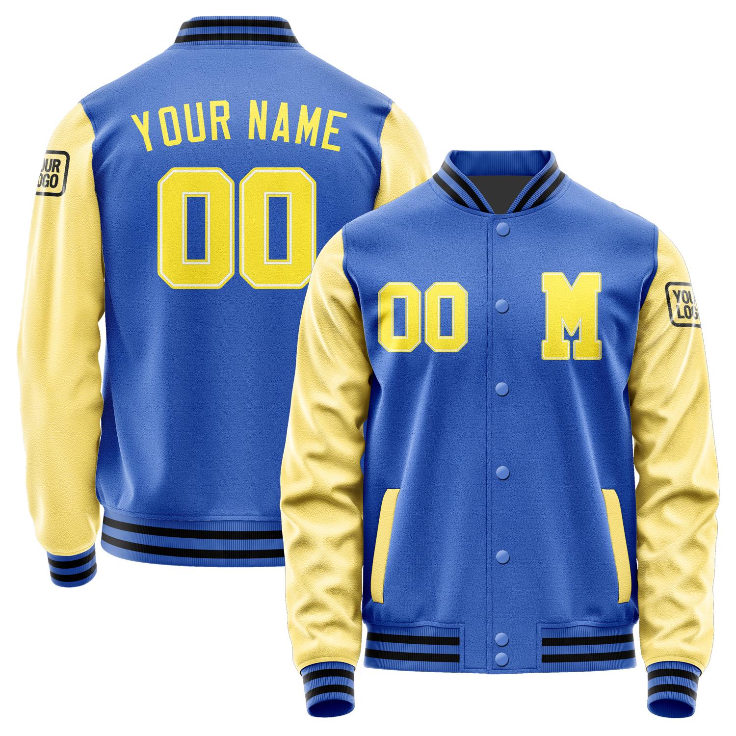 Custom Sky Blue Light Yellow Jacket Jb0909260917261817