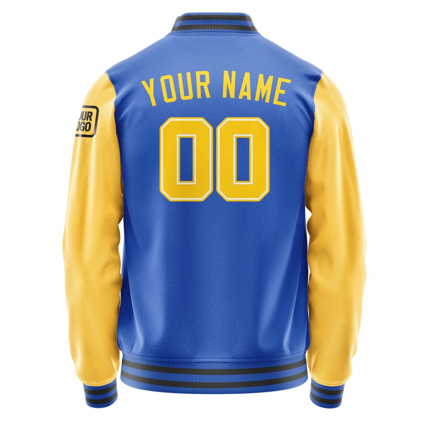 Custom Sky Blue Gold Jacket Jb0909300920301817