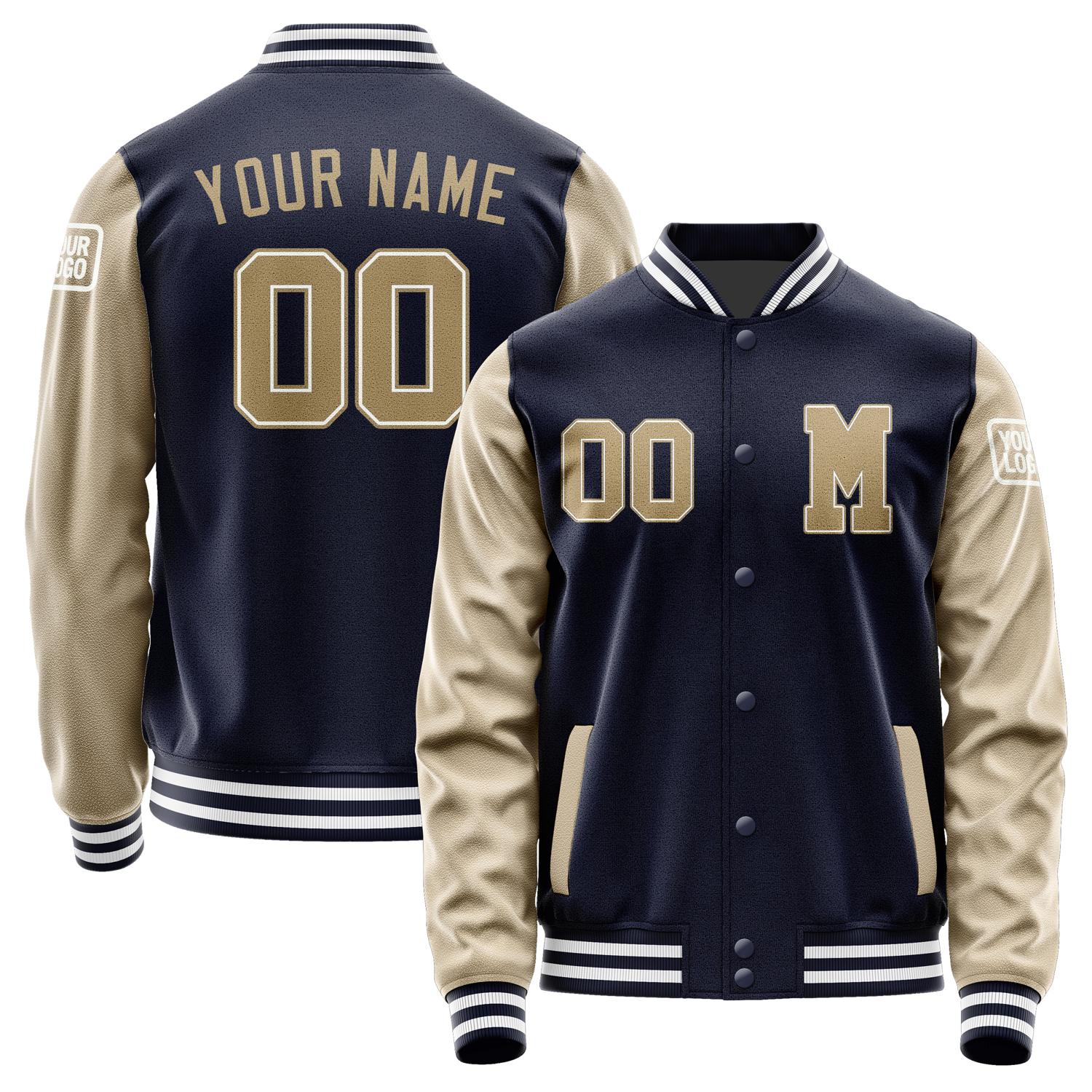 Custom Navy Light Khaki Jacket Jb1111251118251818
