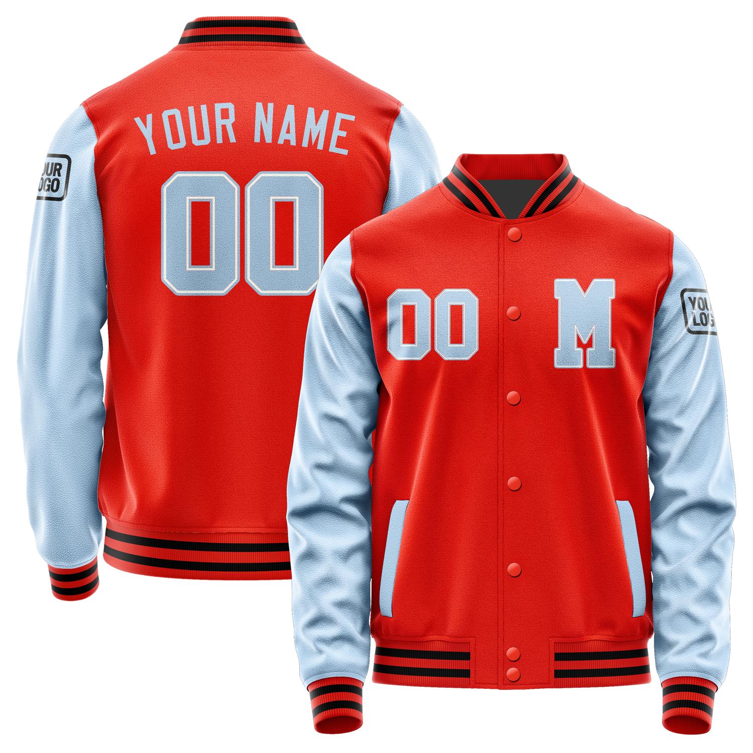 Custom Orange Red Light Blue Jacket Jb1212081217081817