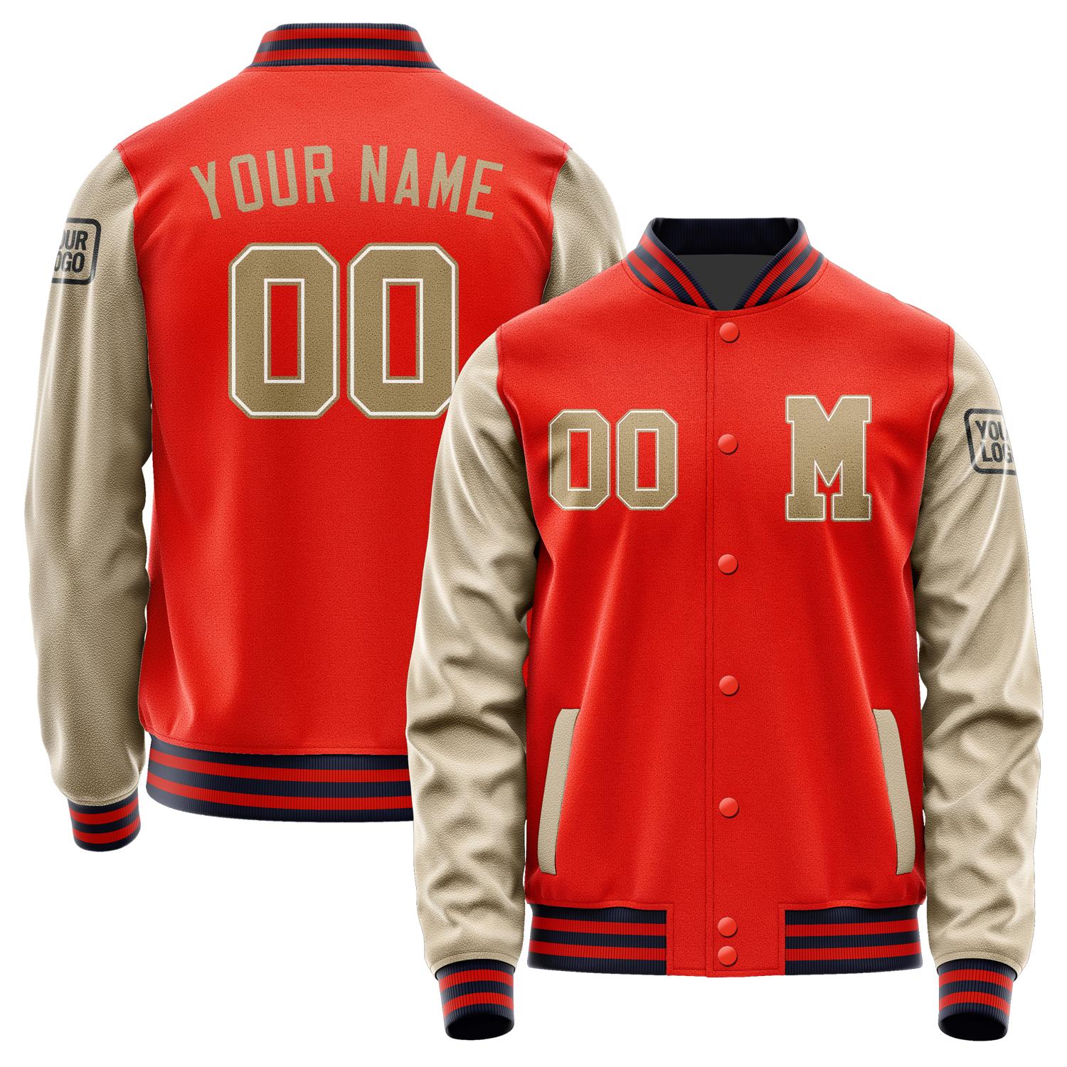 Custom Orange Red Light Khaki Jacket Jb1212251112251817