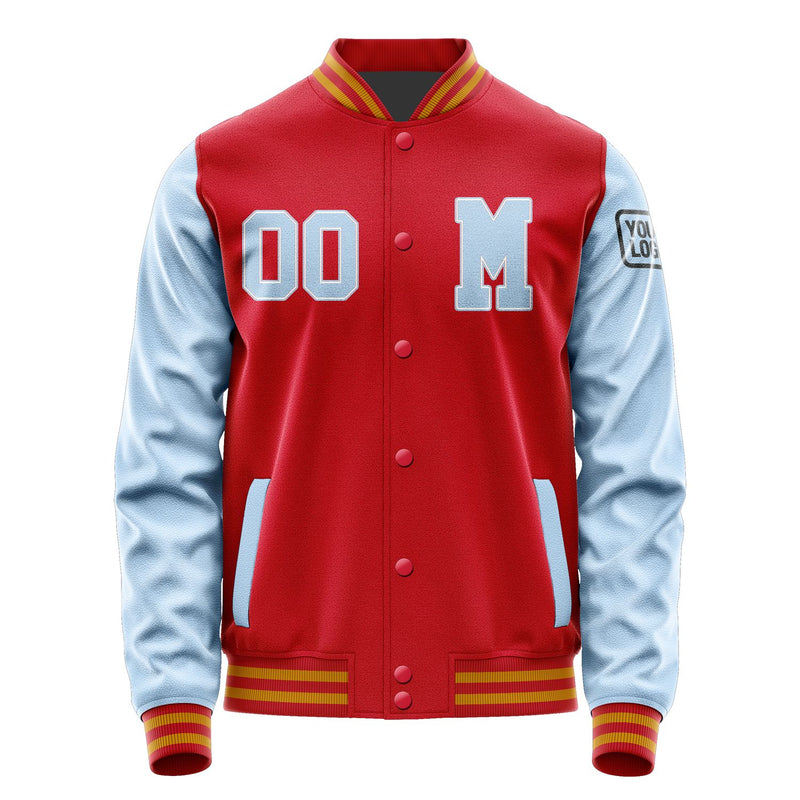 Custom Red Light Blue Jacket Jb1414081419081817