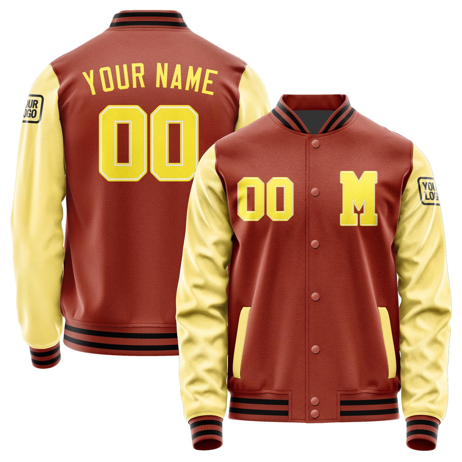 Custom Coral Red Light Yellow Jacket Jb1616261617261817
