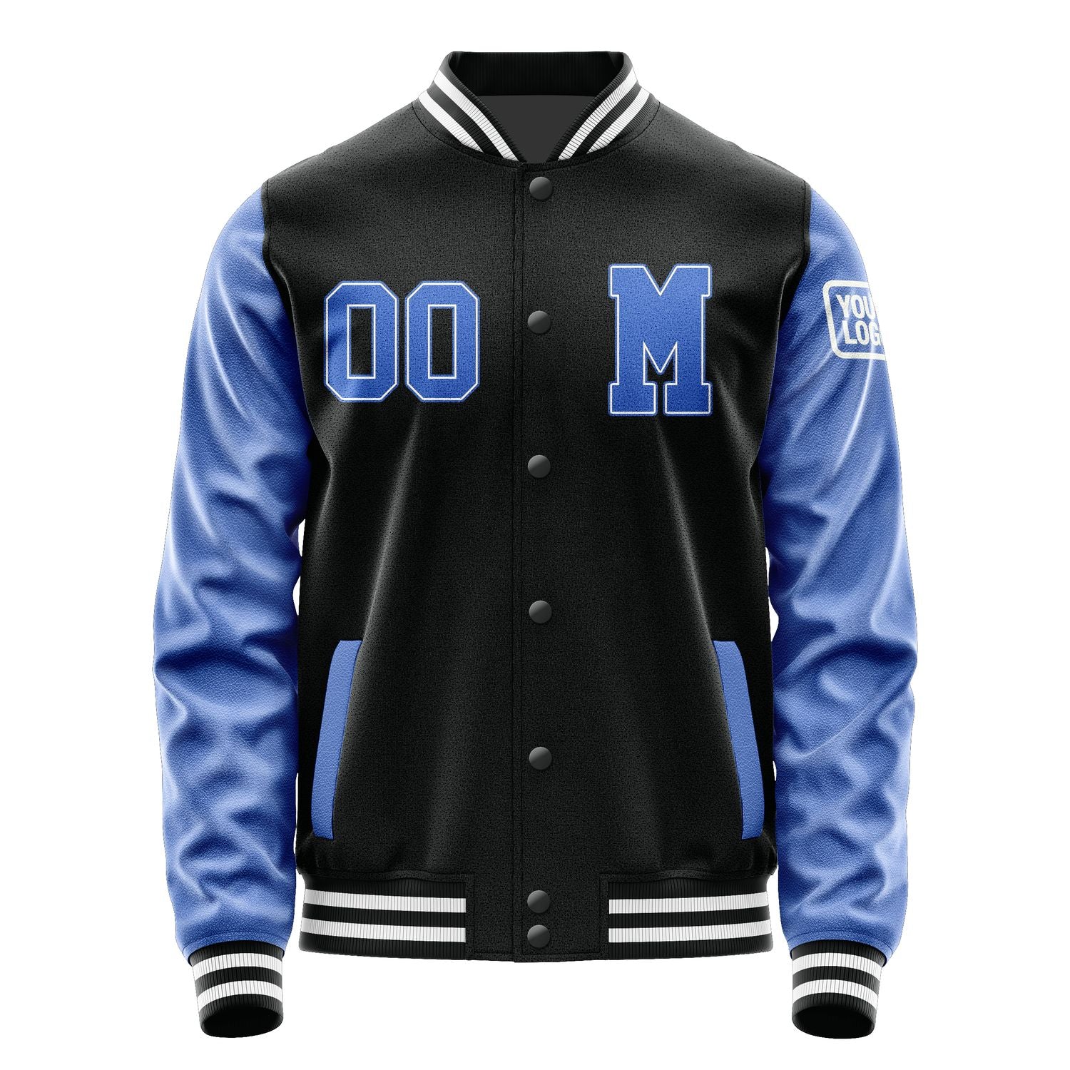 Custom Black Sky Blue Jacket Jb1717091718091818