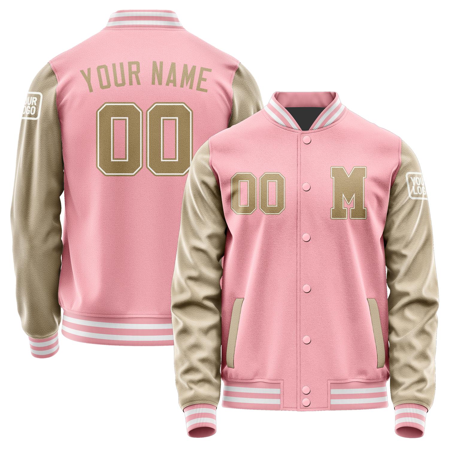 Custom Light Pink Light Khaki Jacket Jb2121252118251818