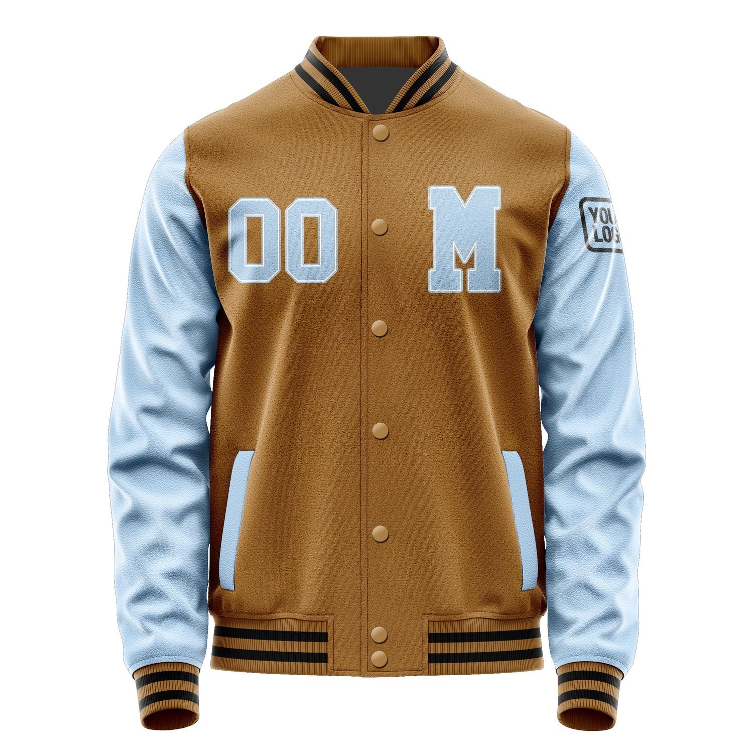 Custom Khaki Light Blue Jacket Jb2222082217081817