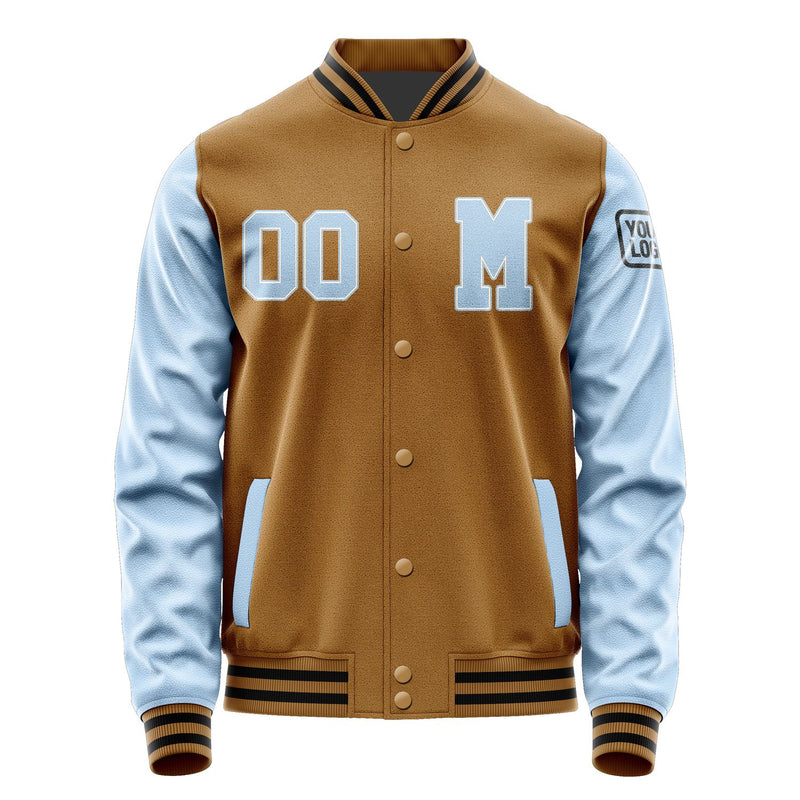Custom Khaki Light Blue Jacket Jb2222082217081817