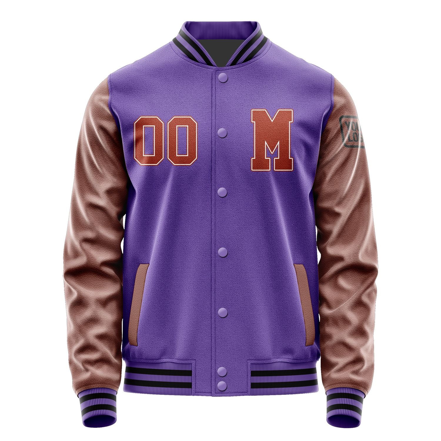 Custom Light Purple Coral Red Jacket Jb2323162317161817
