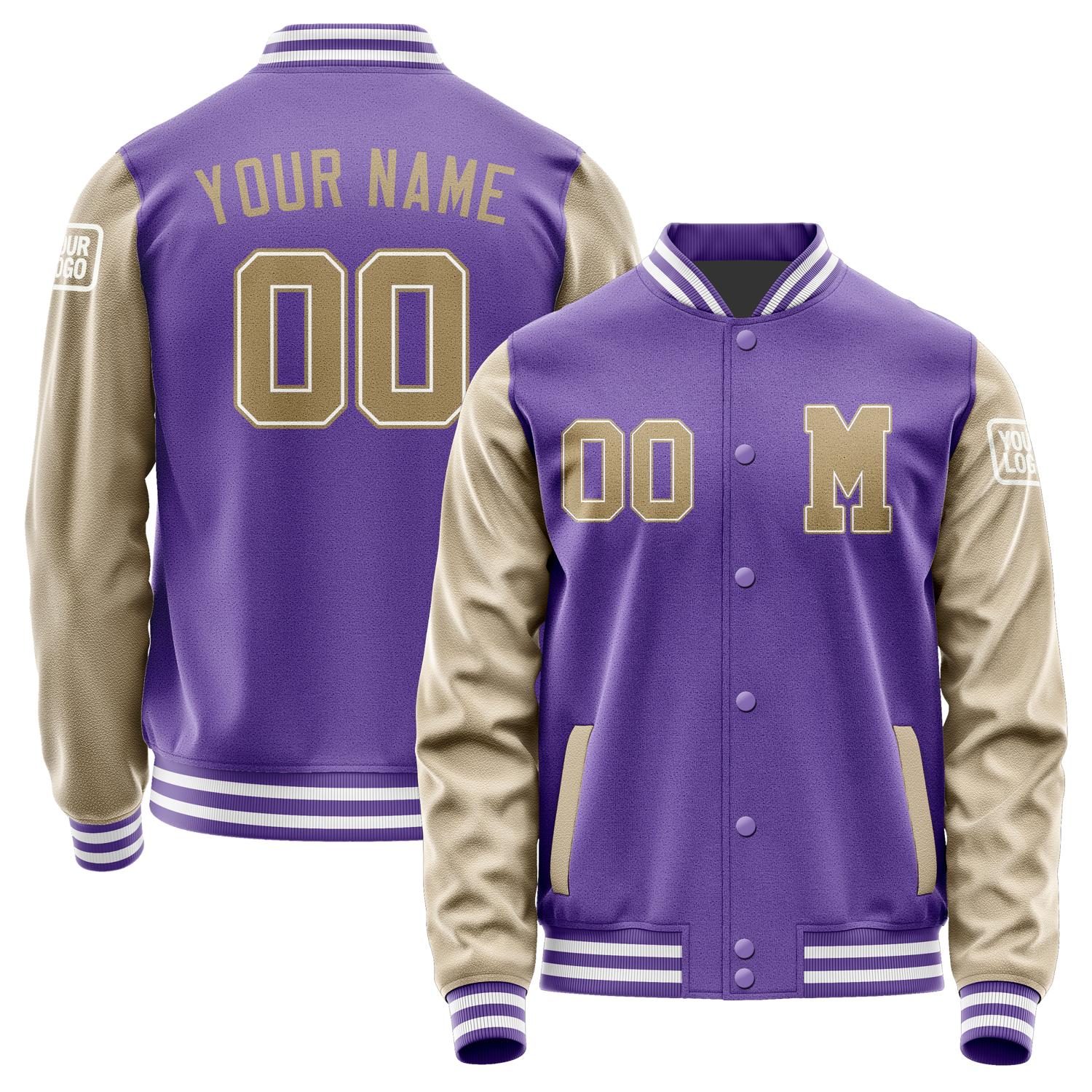 Custom Light Purple Light Khaki Jacket Jb2323252318251818