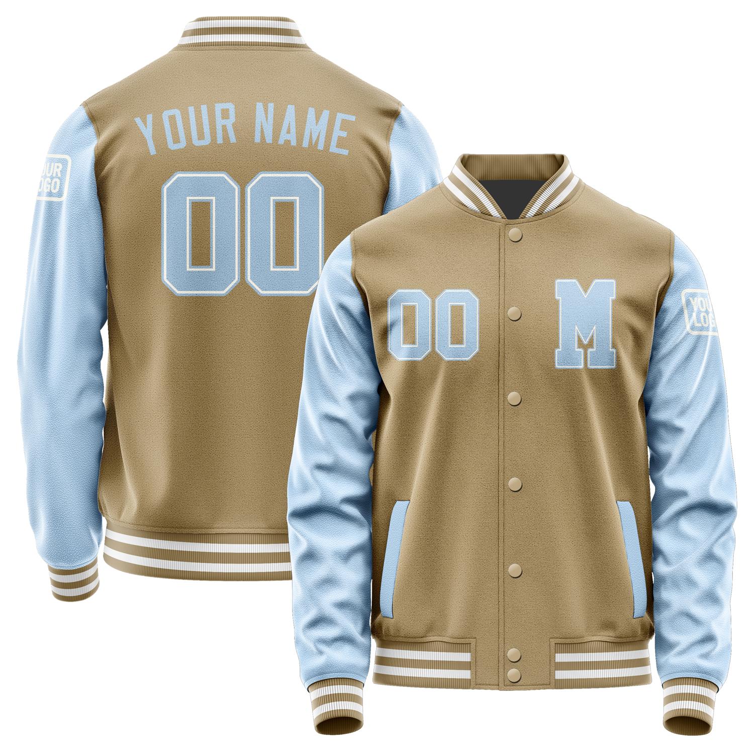 Custom Light Khaki Light Blue Jacket Jb2525082518081818