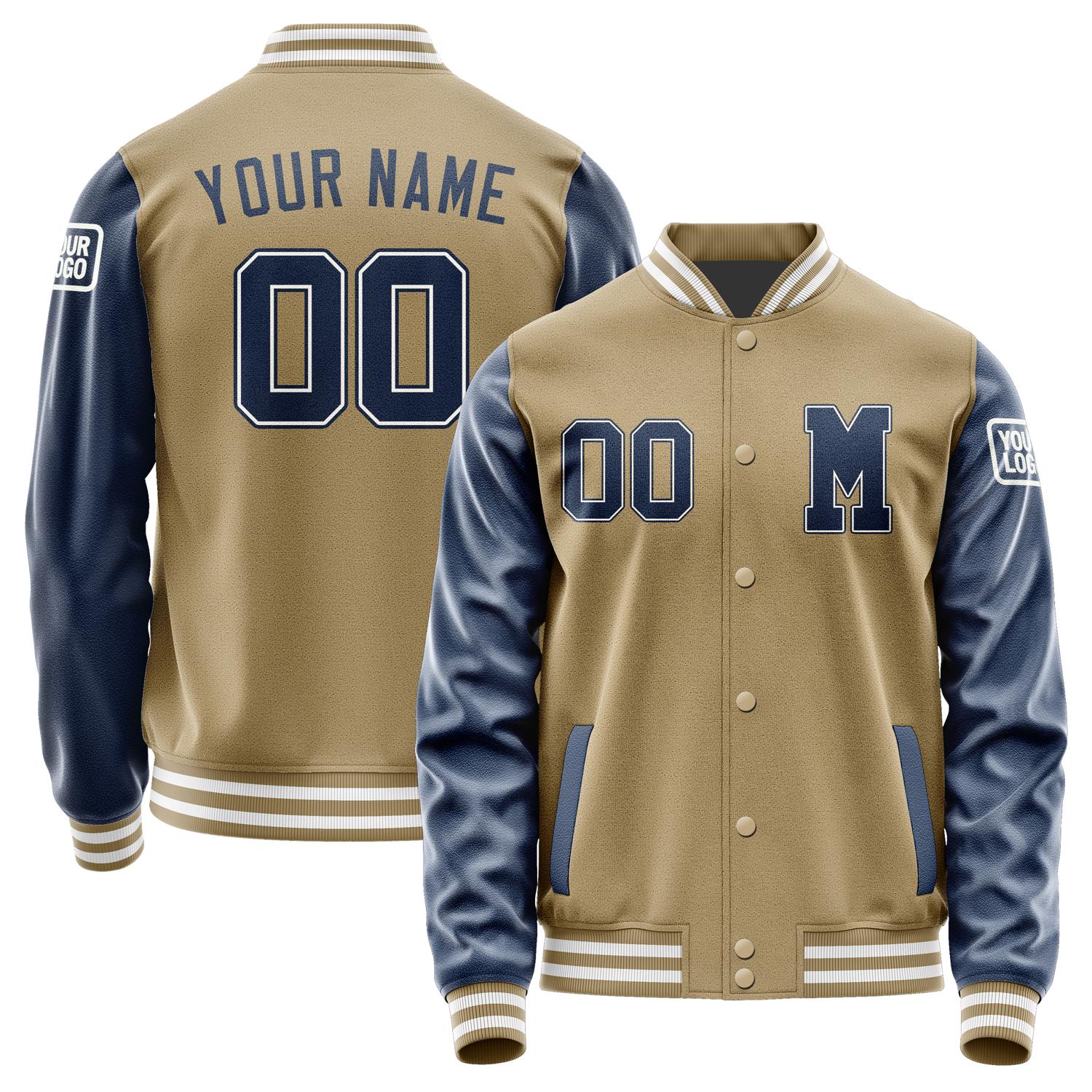 Custom Light Khaki Blue Jacket Jb2525102518101818