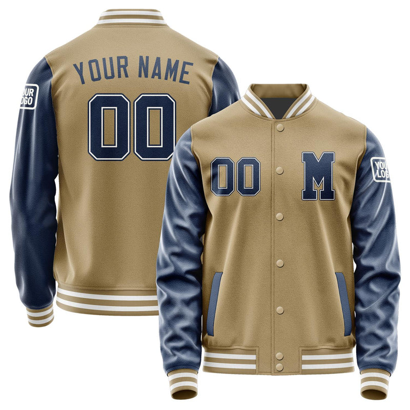 Custom Light Khaki Blue Jacket Jb2525102518101818