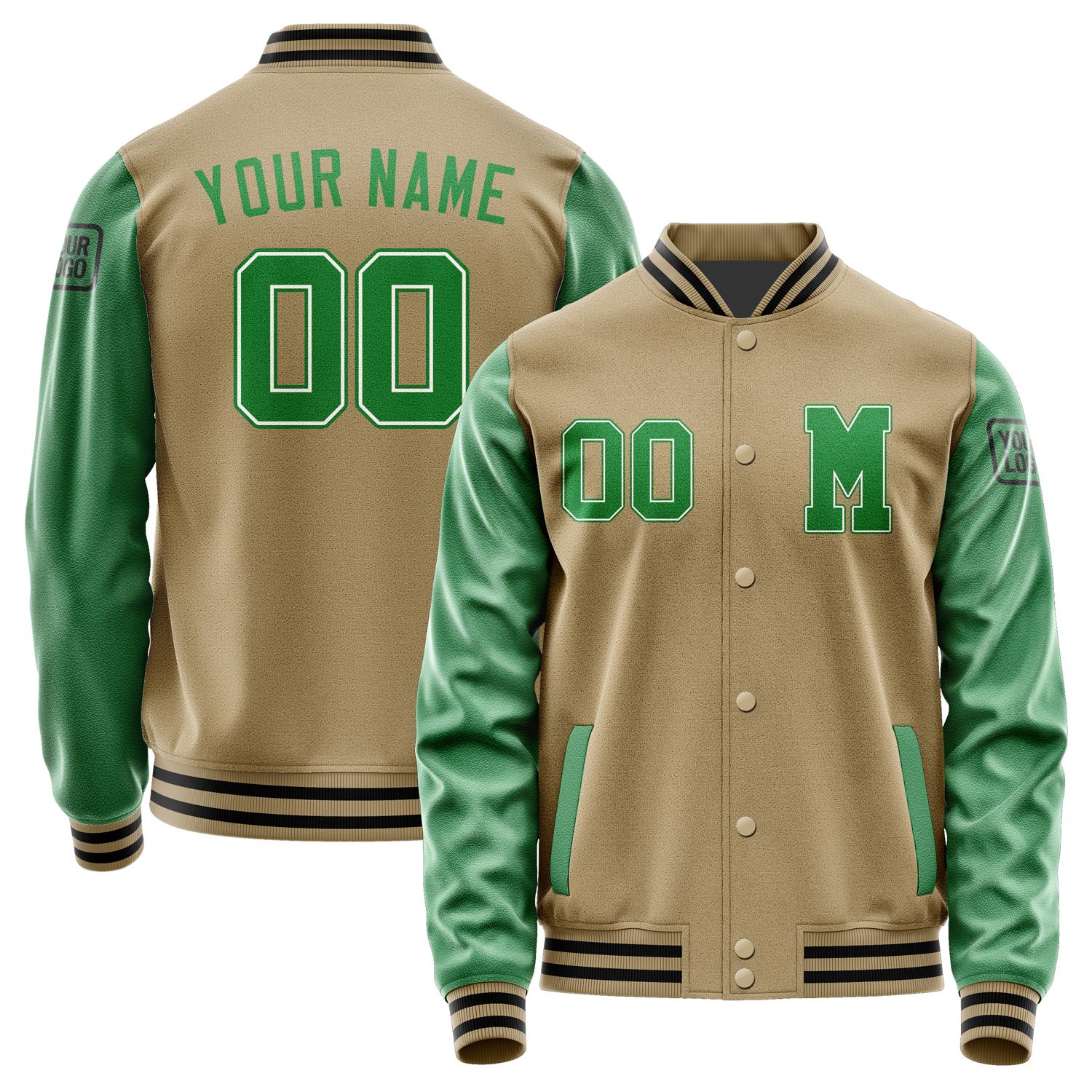 Custom Light Khaki Emerald Green Jacket Jb2525242517241817