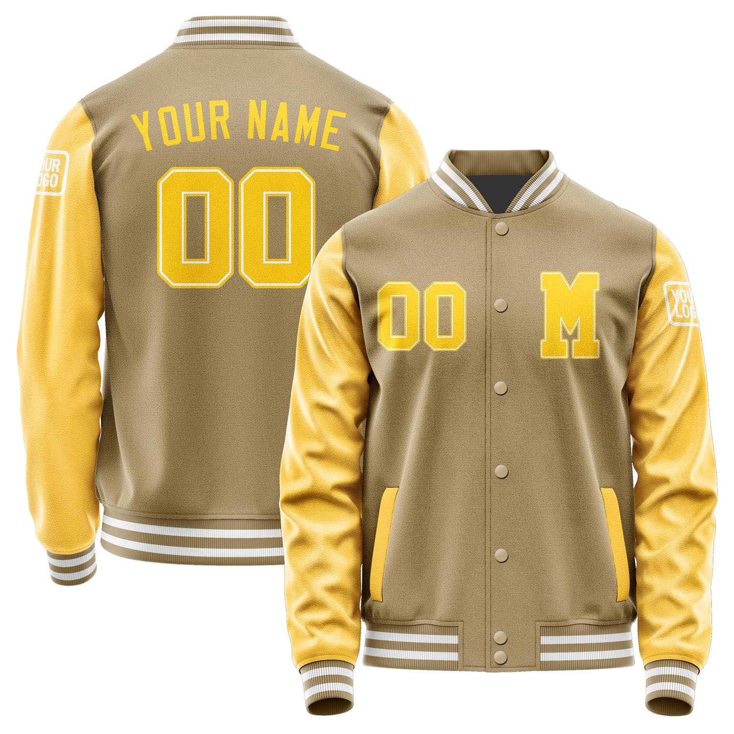Custom Light Khaki Gold Jacket Jb2525302518301818