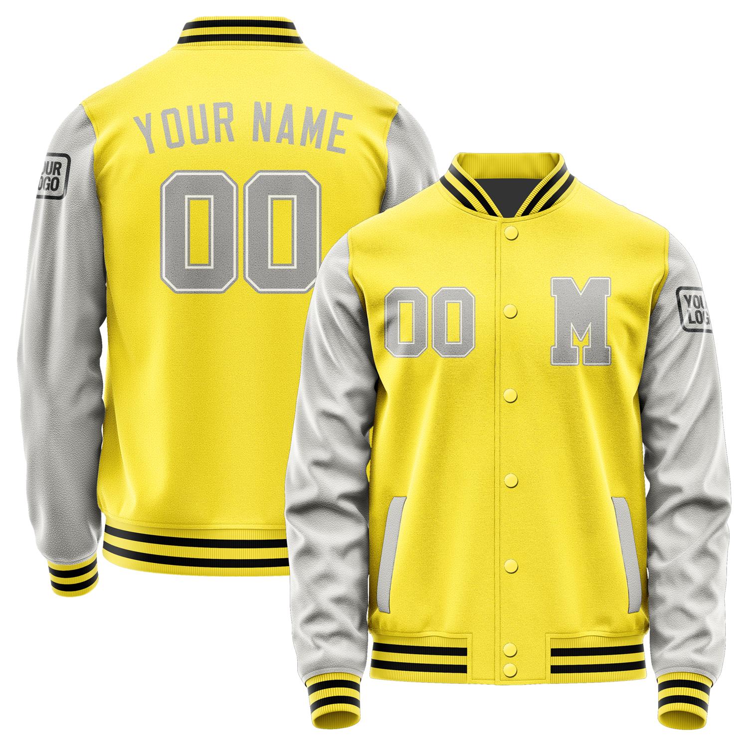 Custom Light Yellow Gray Jacket Jb2626042617041817