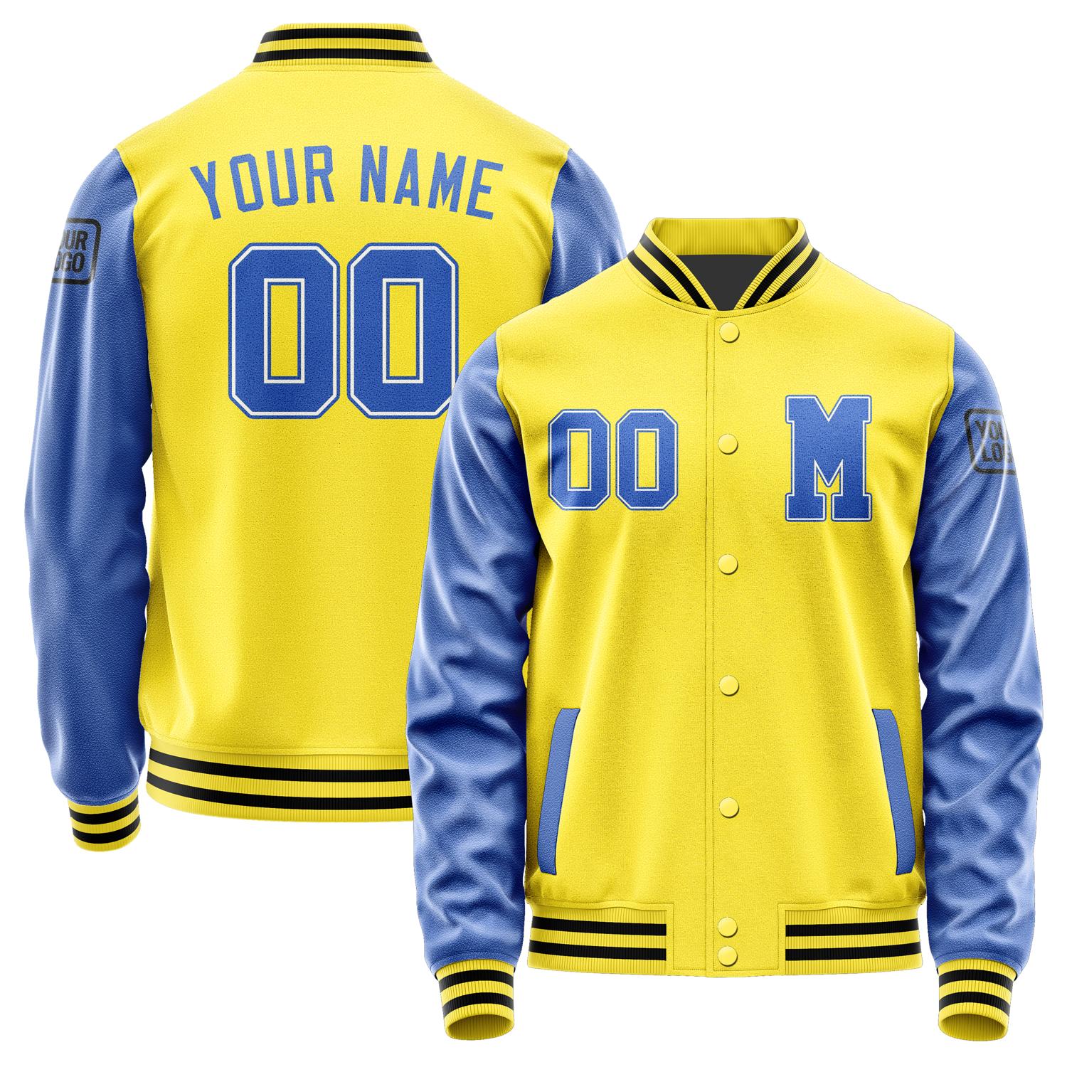 Custom Light Yellow Sky Blue Jacket Jb2626092617091817