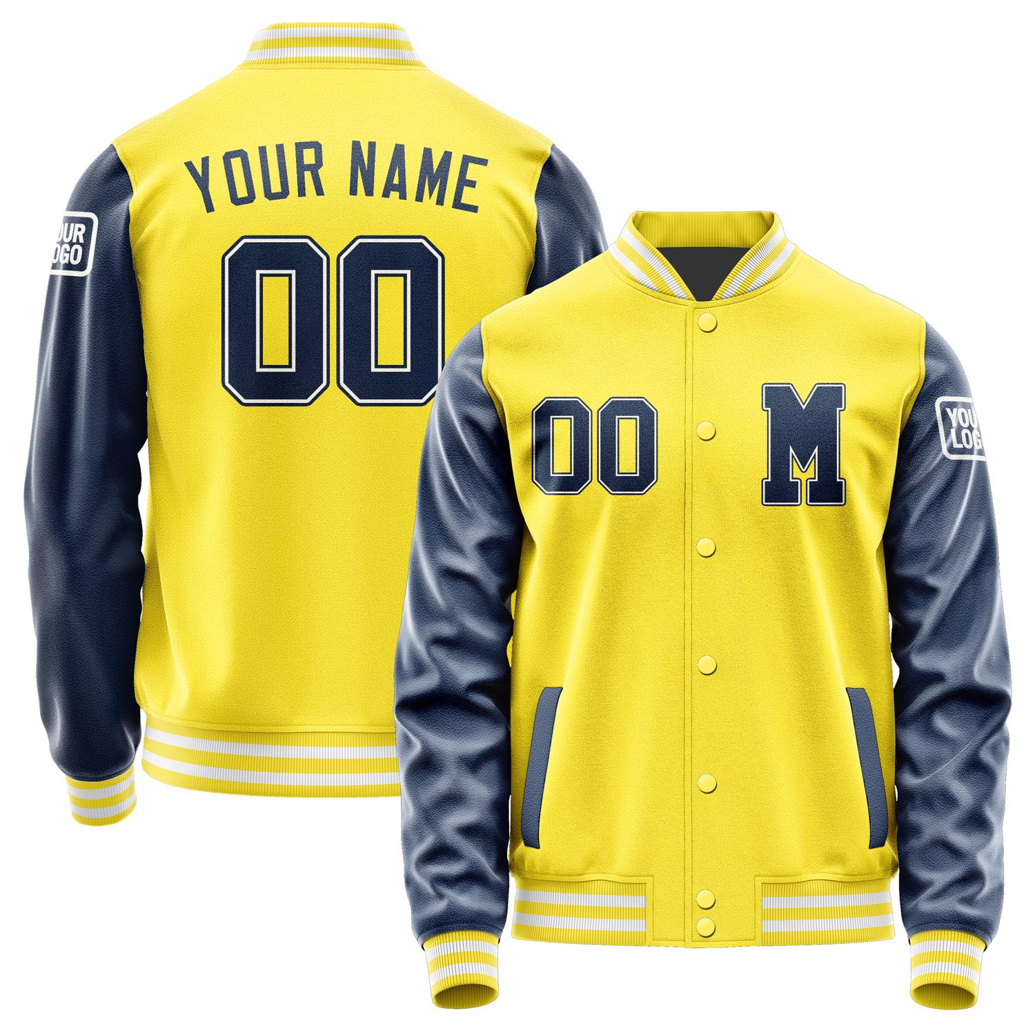 Custom Light Yellow Blue Jacket Jb2626102618101818