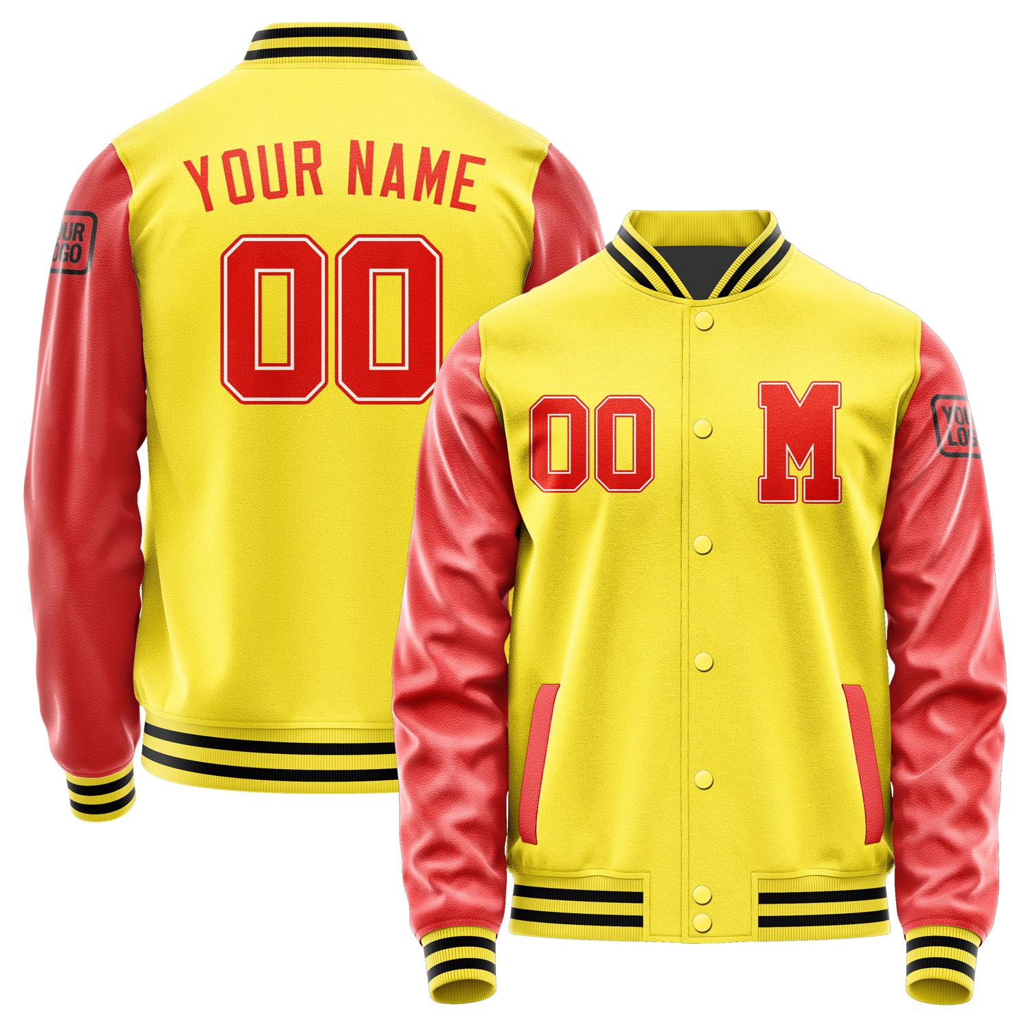 Custom Light Yellow Orange Red Jacket Jb2626122617121817