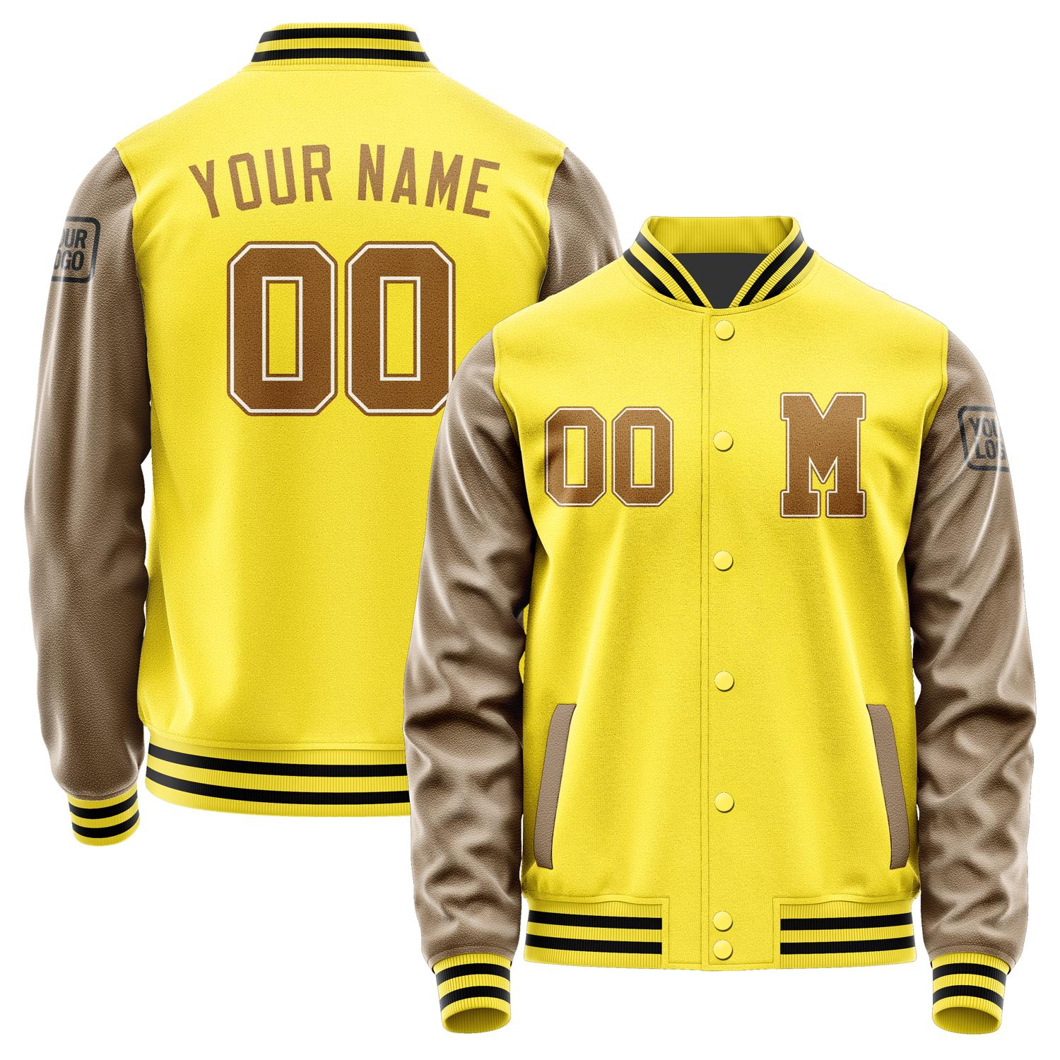 Custom Light Yellow Khaki Jacket Jb2626222617221817