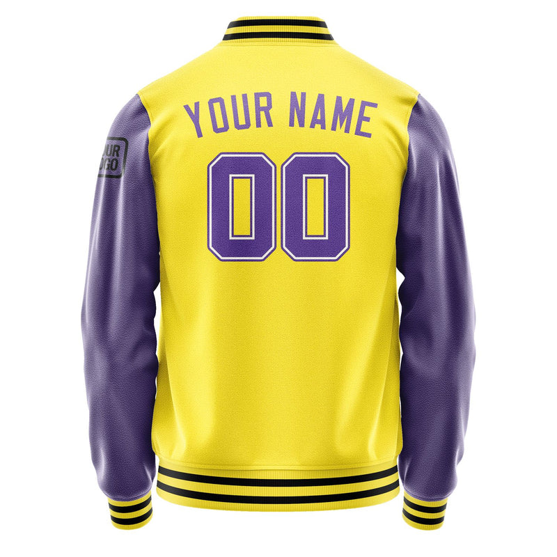 Custom Light Yellow Light Purple Jacket Jb2626232617231817