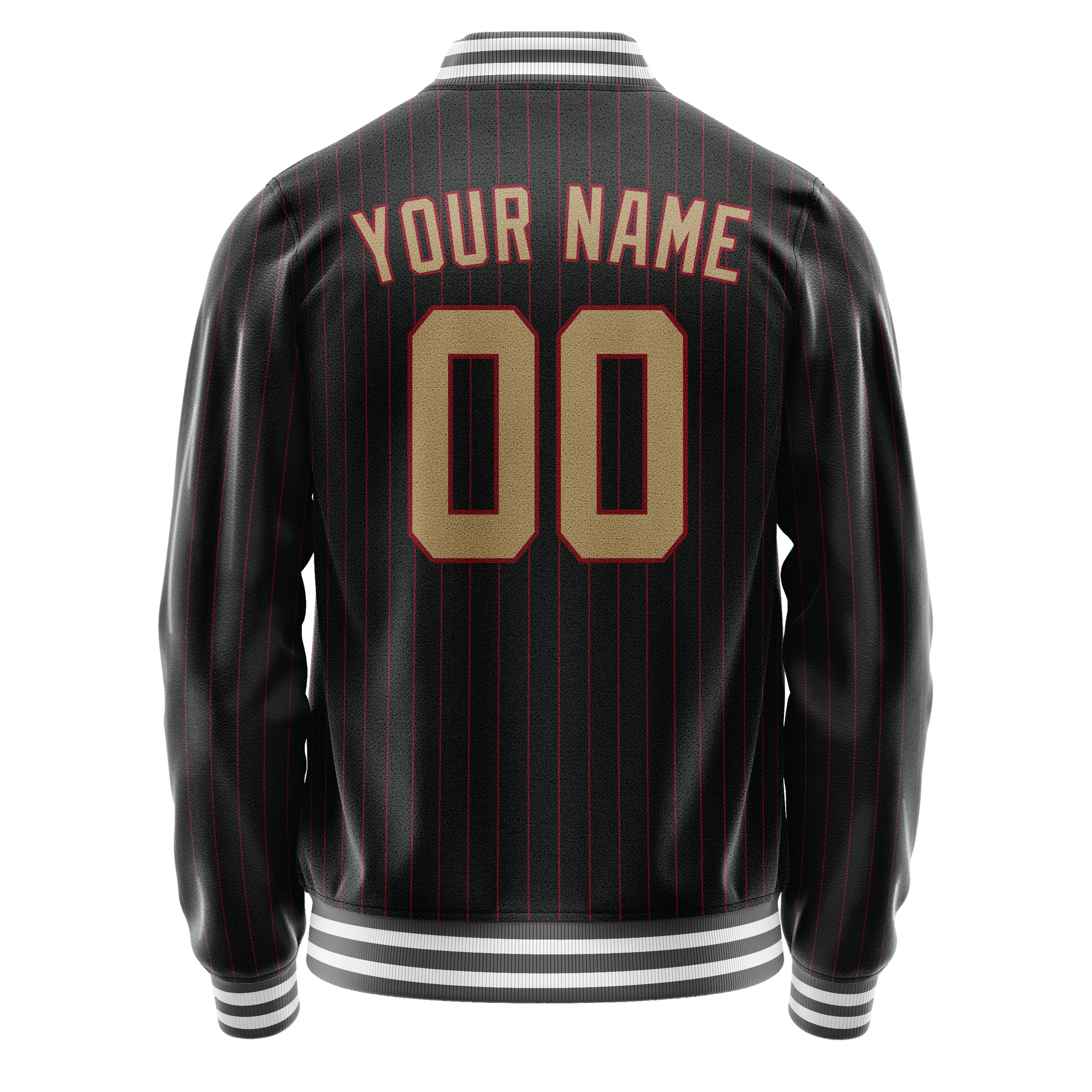 Custom Black Cream Solid Color Varsity Letterman Jacket JA02240617HF034