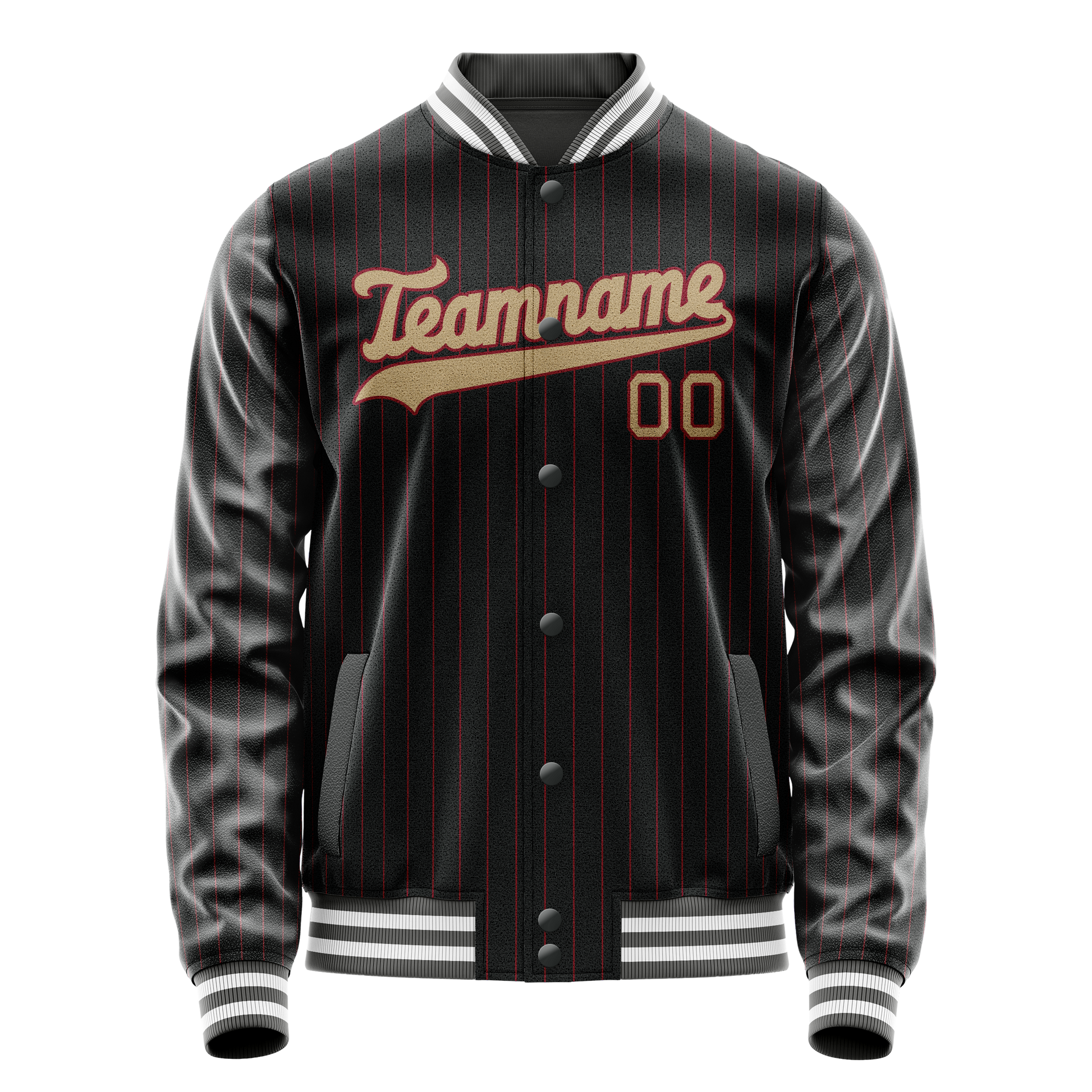 Custom Black Cream Solid Color Varsity Letterman Jacket JA02240617HF034