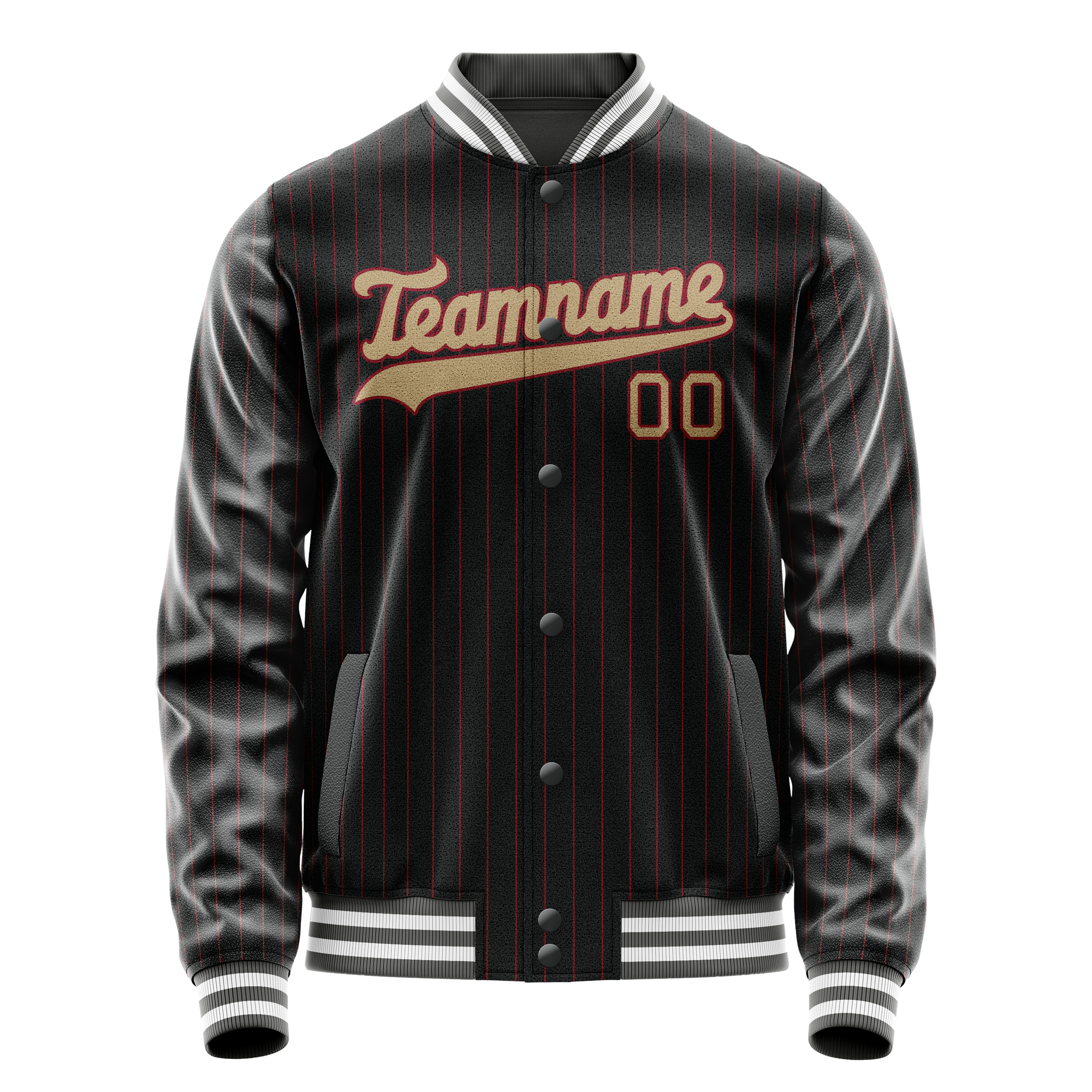 Custom Black Cream Solid Color Varsity Letterman Jacket JA02240617HF034