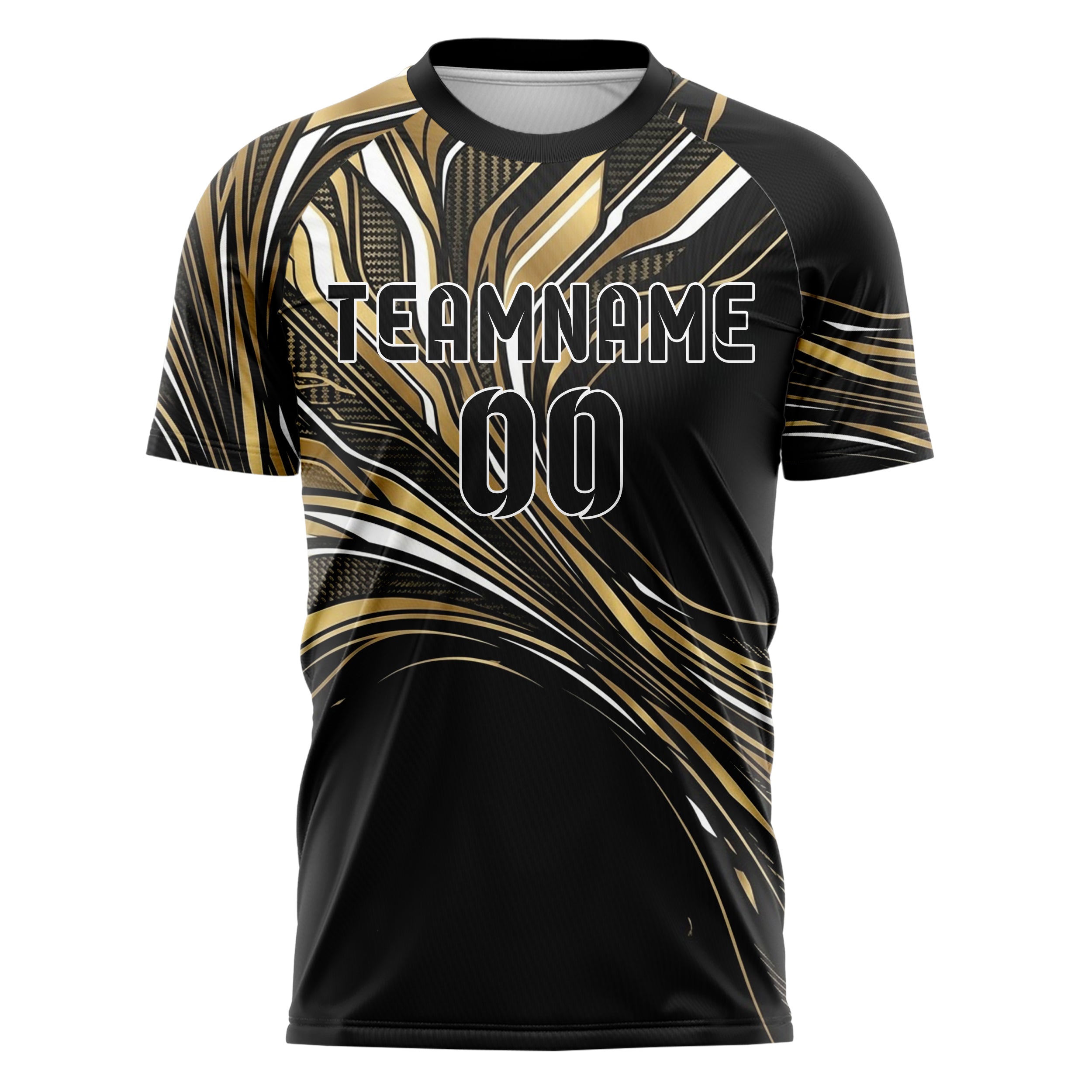 Black Gold White Carbon Satin Armor Custom Soccer Jersey