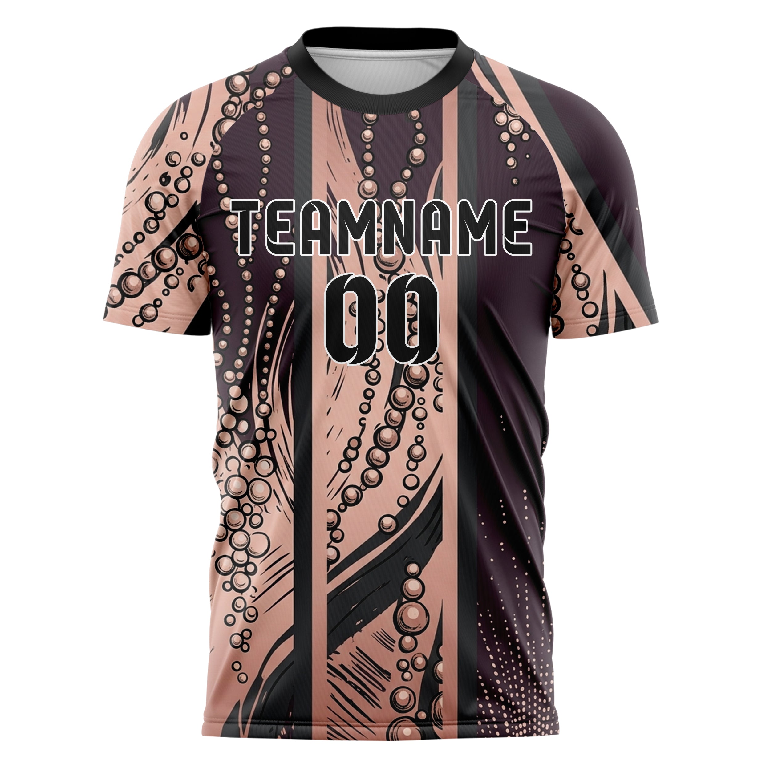 Plum Rose Gold Charcoal Champagne Bubble Lattice Custom Soccer Jersey