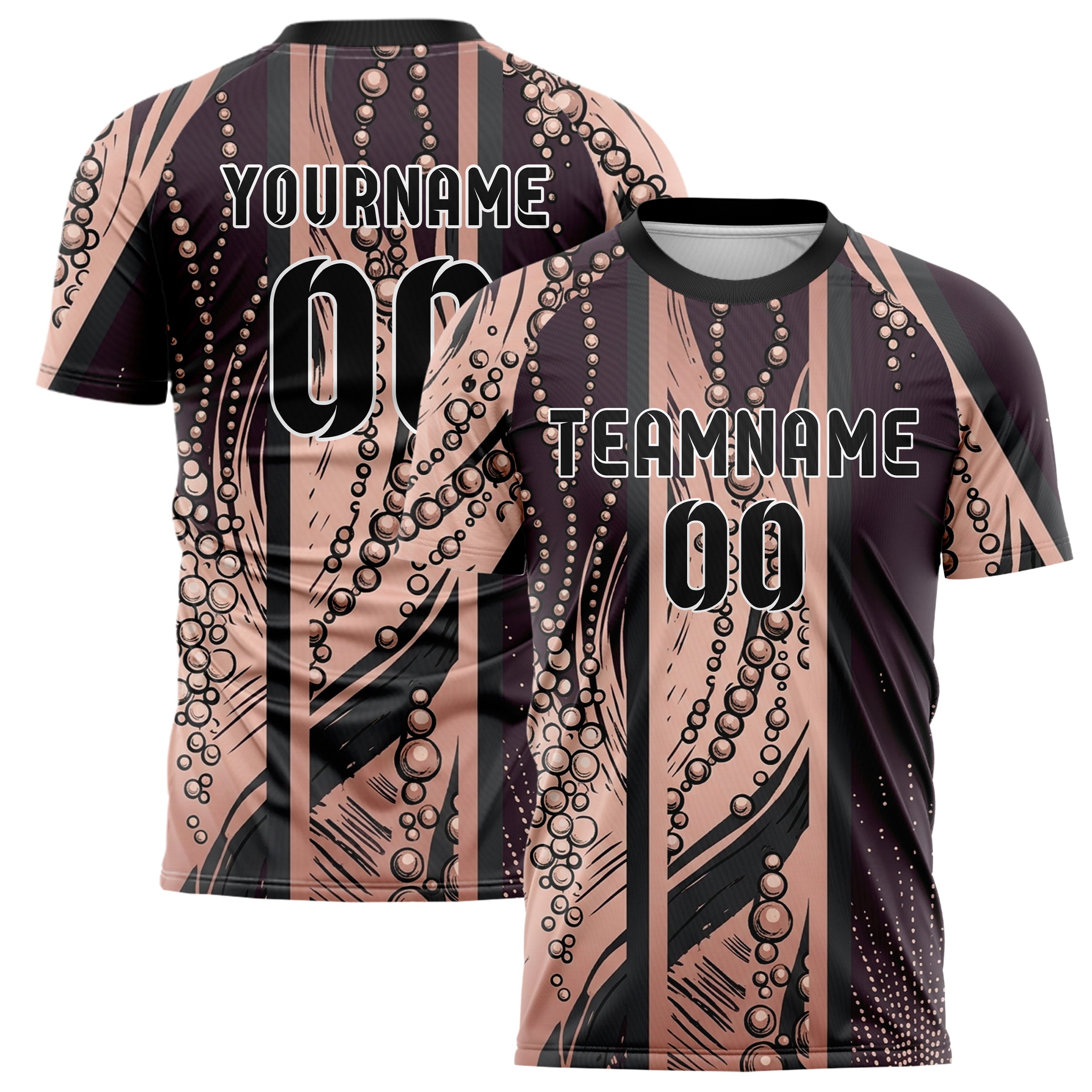 Plum Rose Gold Charcoal Champagne Bubble Lattice Custom Soccer Jersey