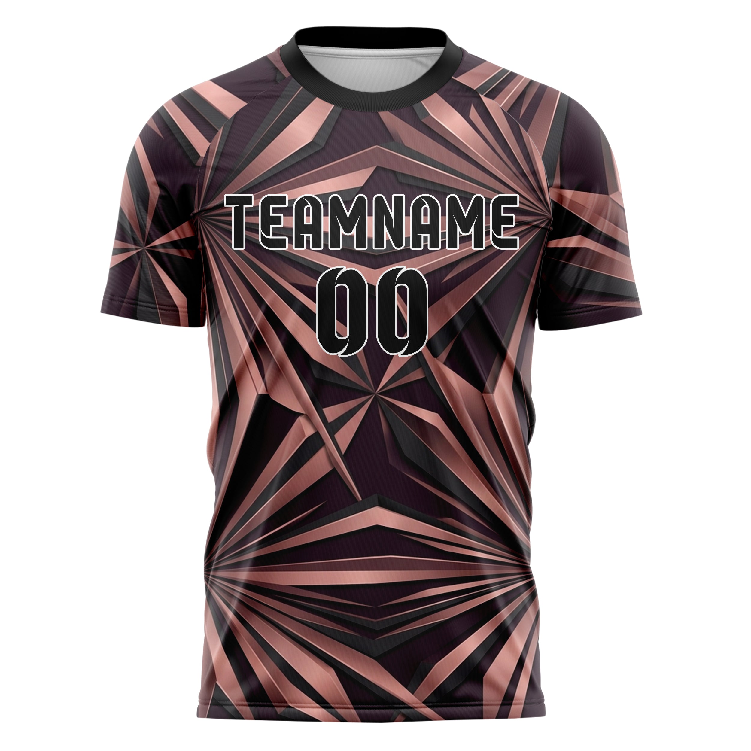 Plum Rose Gold Charcoal Black Gold Monolith Custom Soccer Jersey