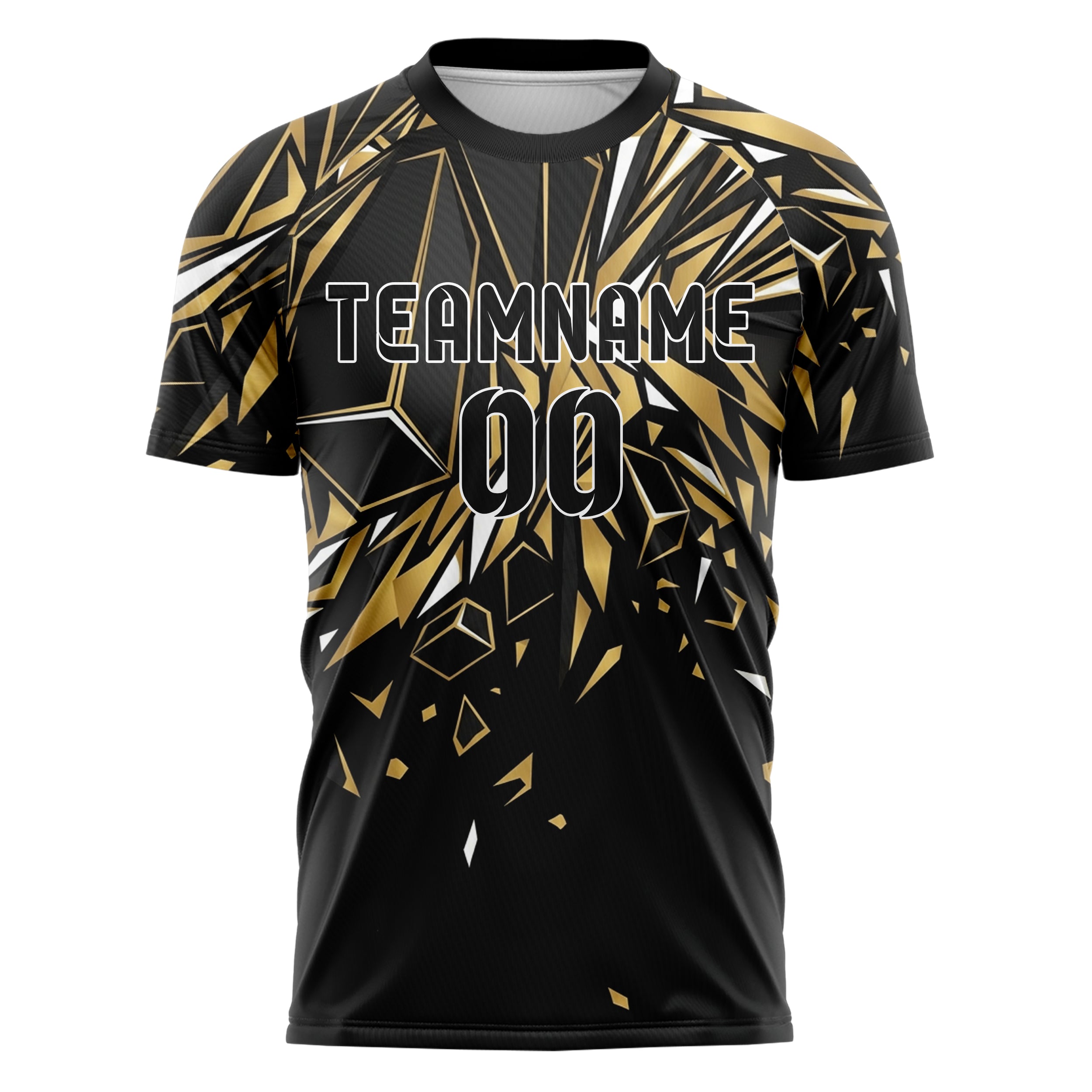 Black Gold White Black Gold Monolith Custom Soccer Jersey