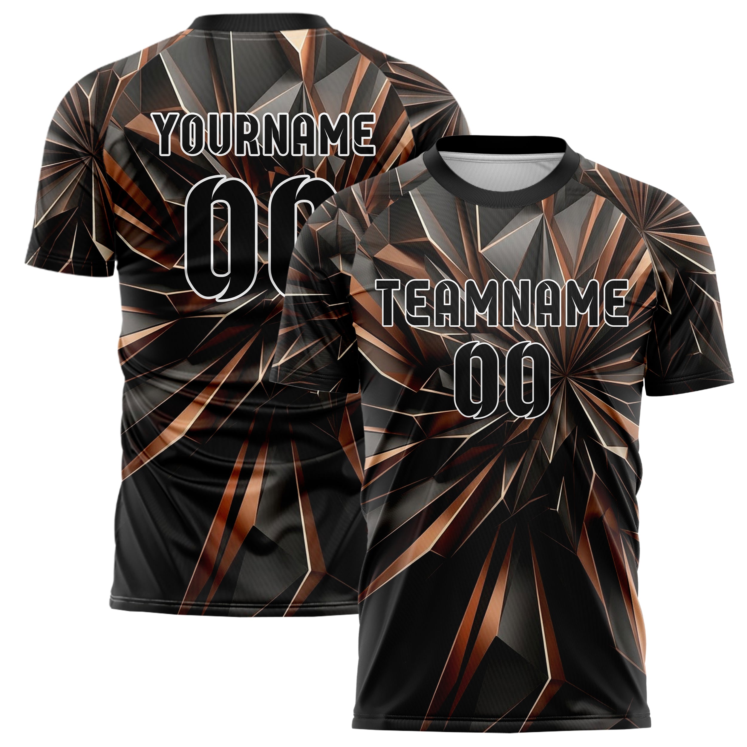 Black Copper Ivory Black Gold Monolith Custom Soccer Jersey
