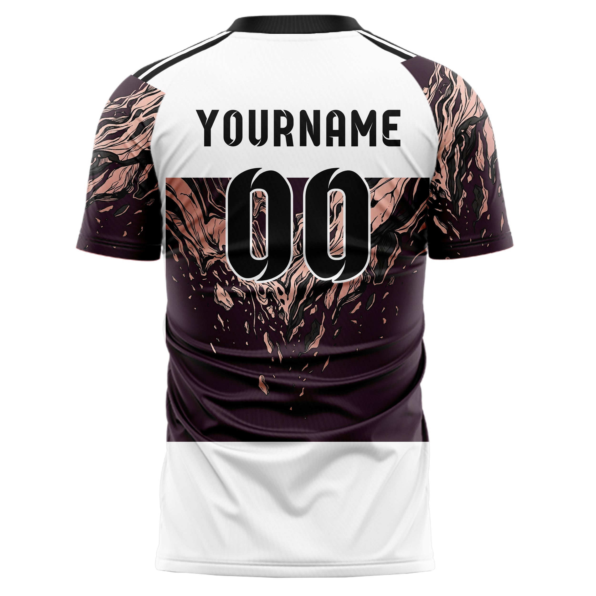 Plum Rose Gold Charcoal Onyx Marble Veining Custom Soccer Jersey