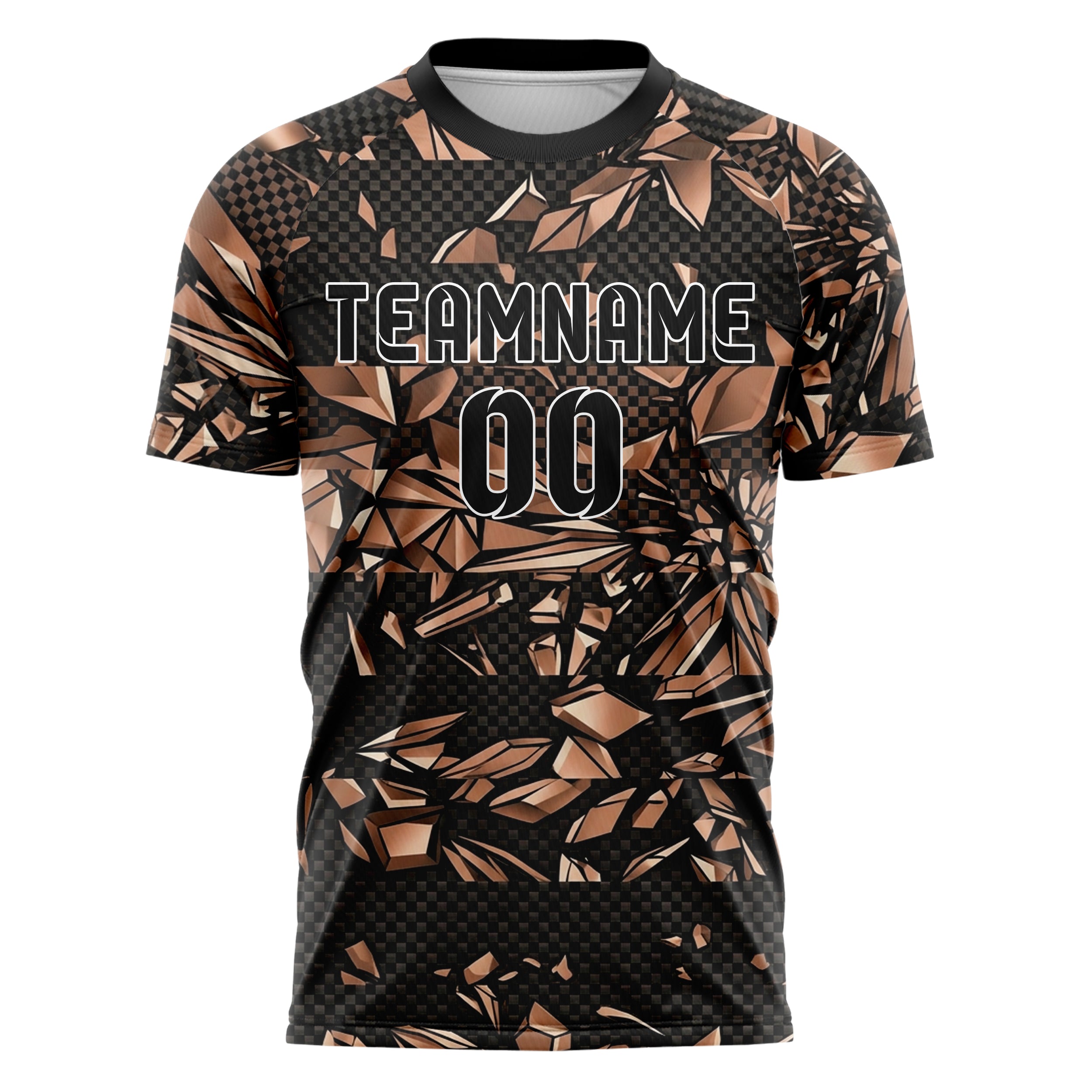 Black Copper Ivory Jewelry Facet Cascade Custom Soccer Jersey