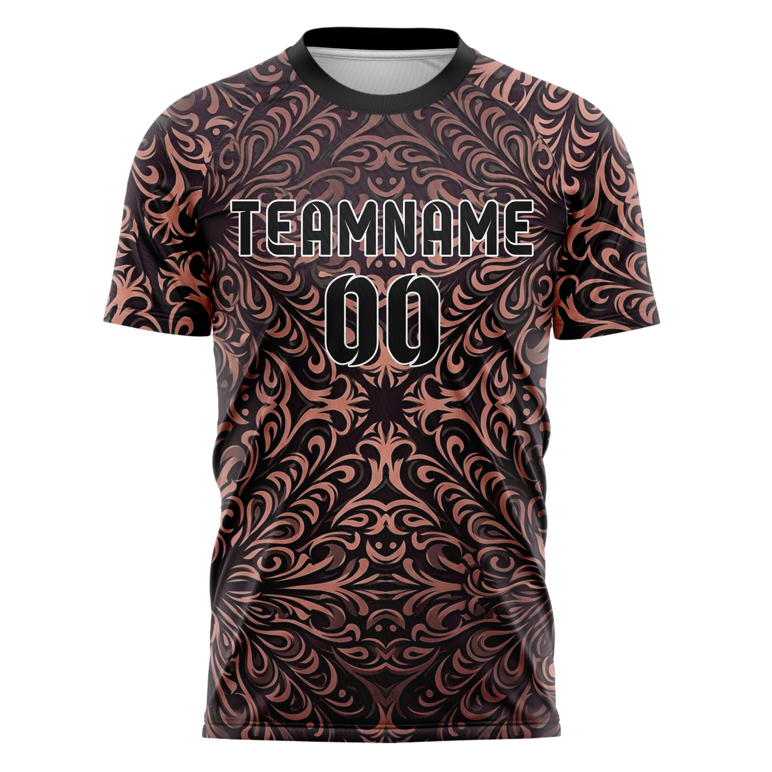 Plum Rose Gold Charcoal Velvet Baroque Shadow Custom Soccer Jersey