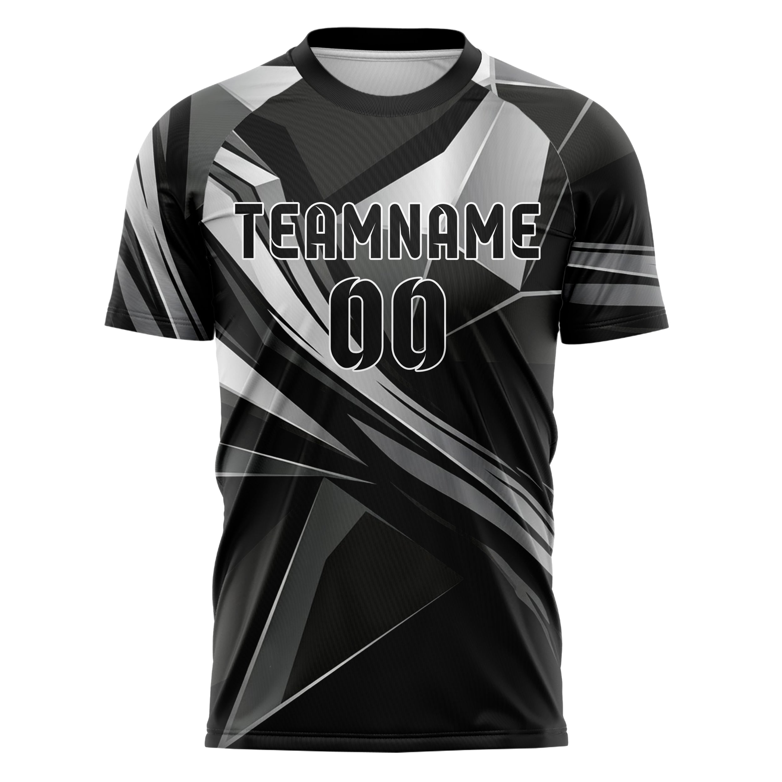 Black Silver Graphite Black Gold Monolith Custom Soccer Jersey