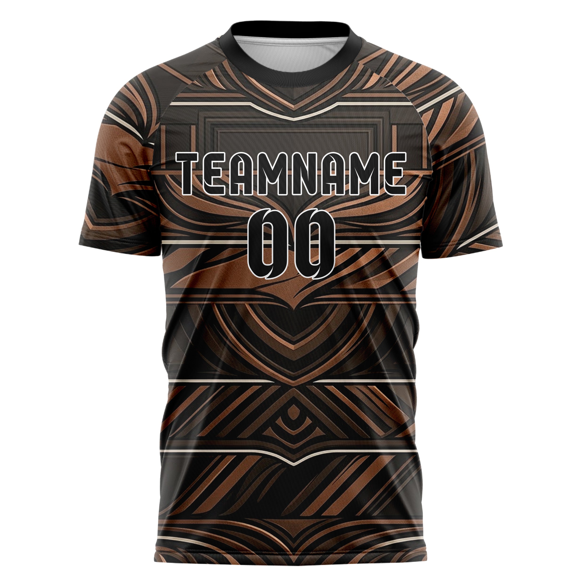Black Copper Ivory Embossed Crest Relief Custom Soccer Jersey