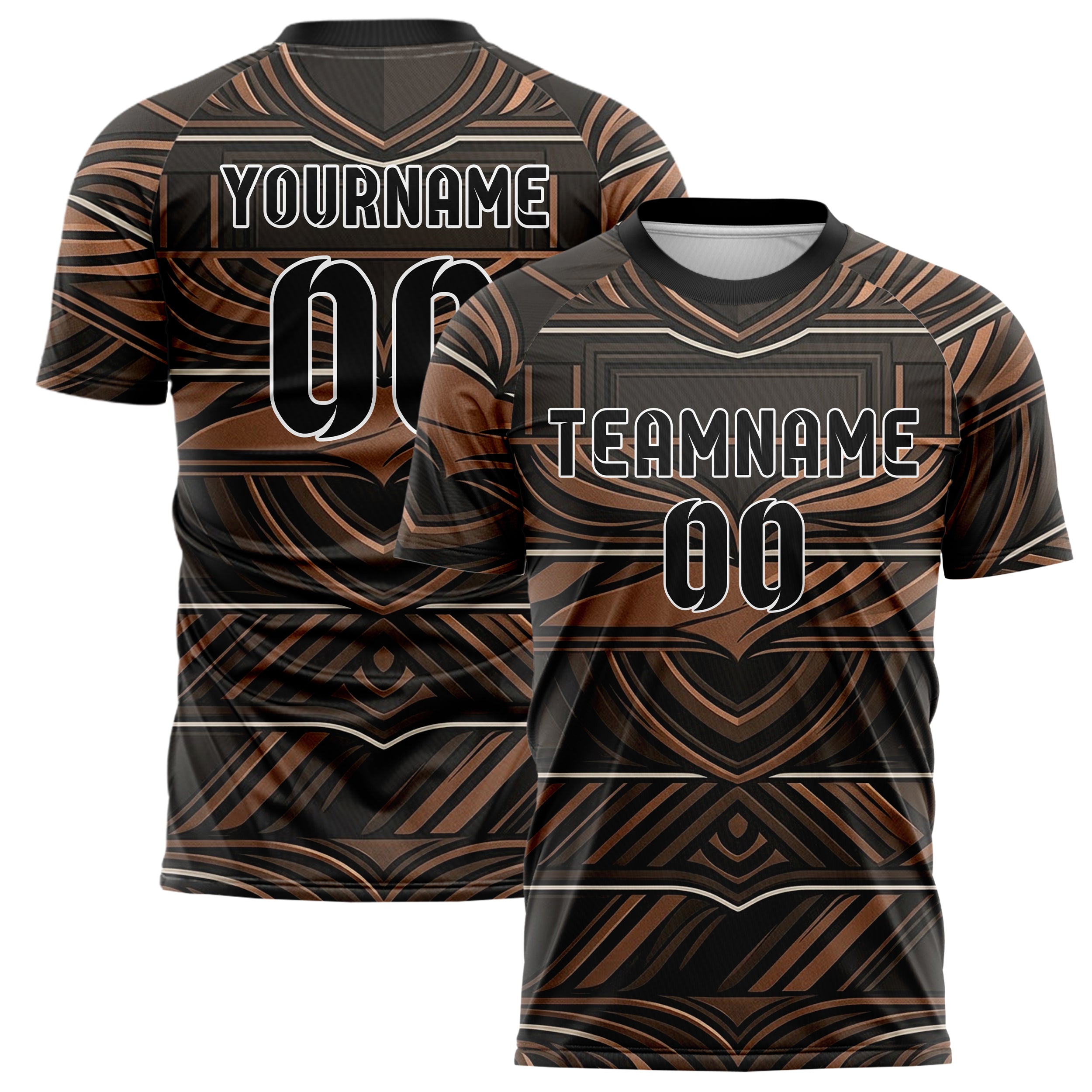 Black Copper Ivory Embossed Crest Relief Custom Soccer Jersey