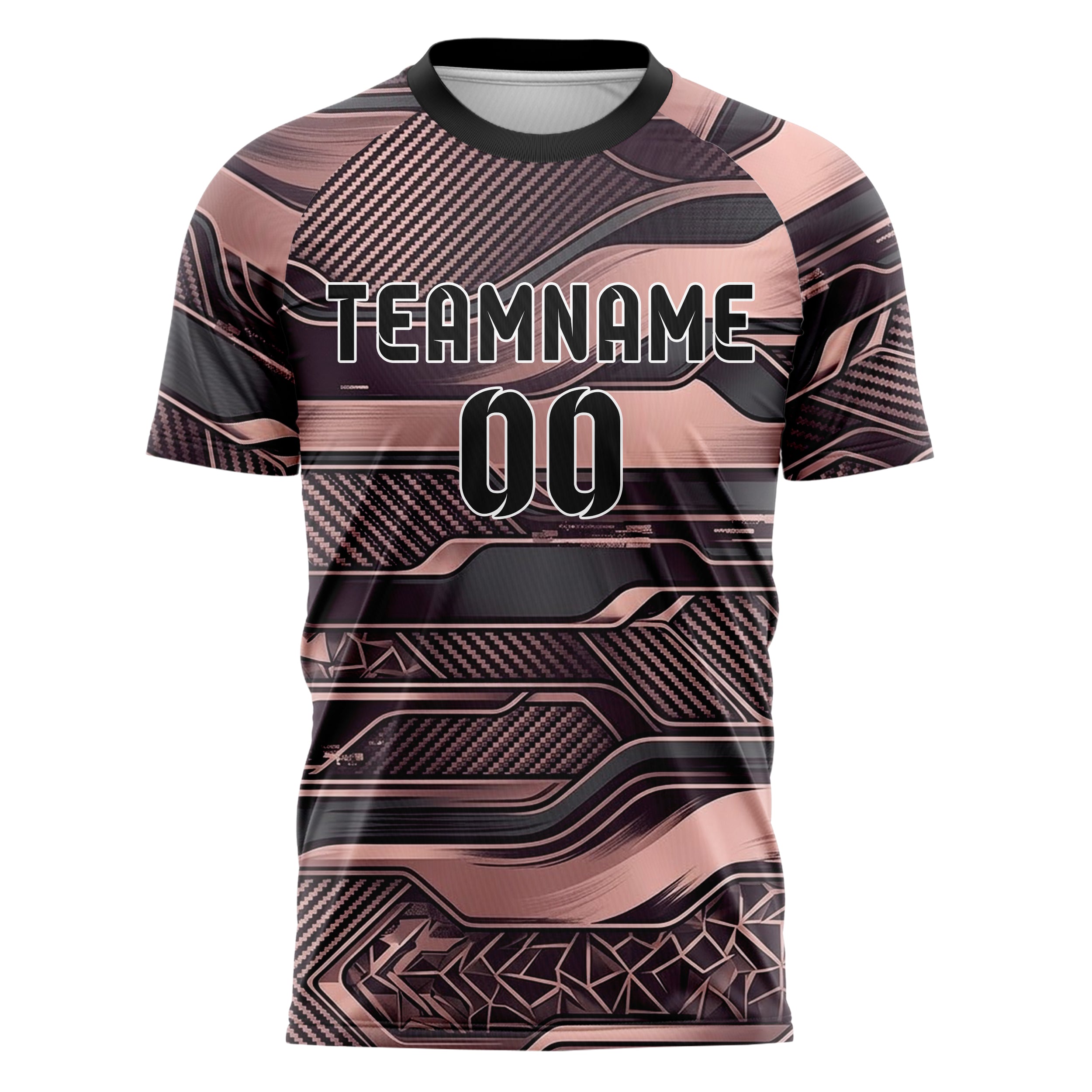 Plum Rose Gold Charcoal Carbon Satin Armor Custom Soccer Jersey