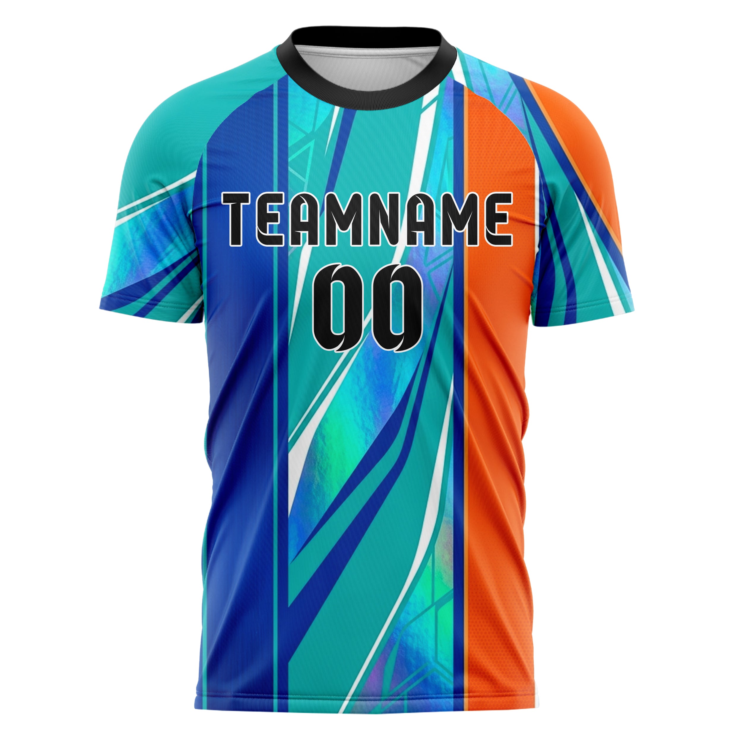 Royal Blue Teal Orange White Endurance Livery Blocks Custom Soccer Jersey
