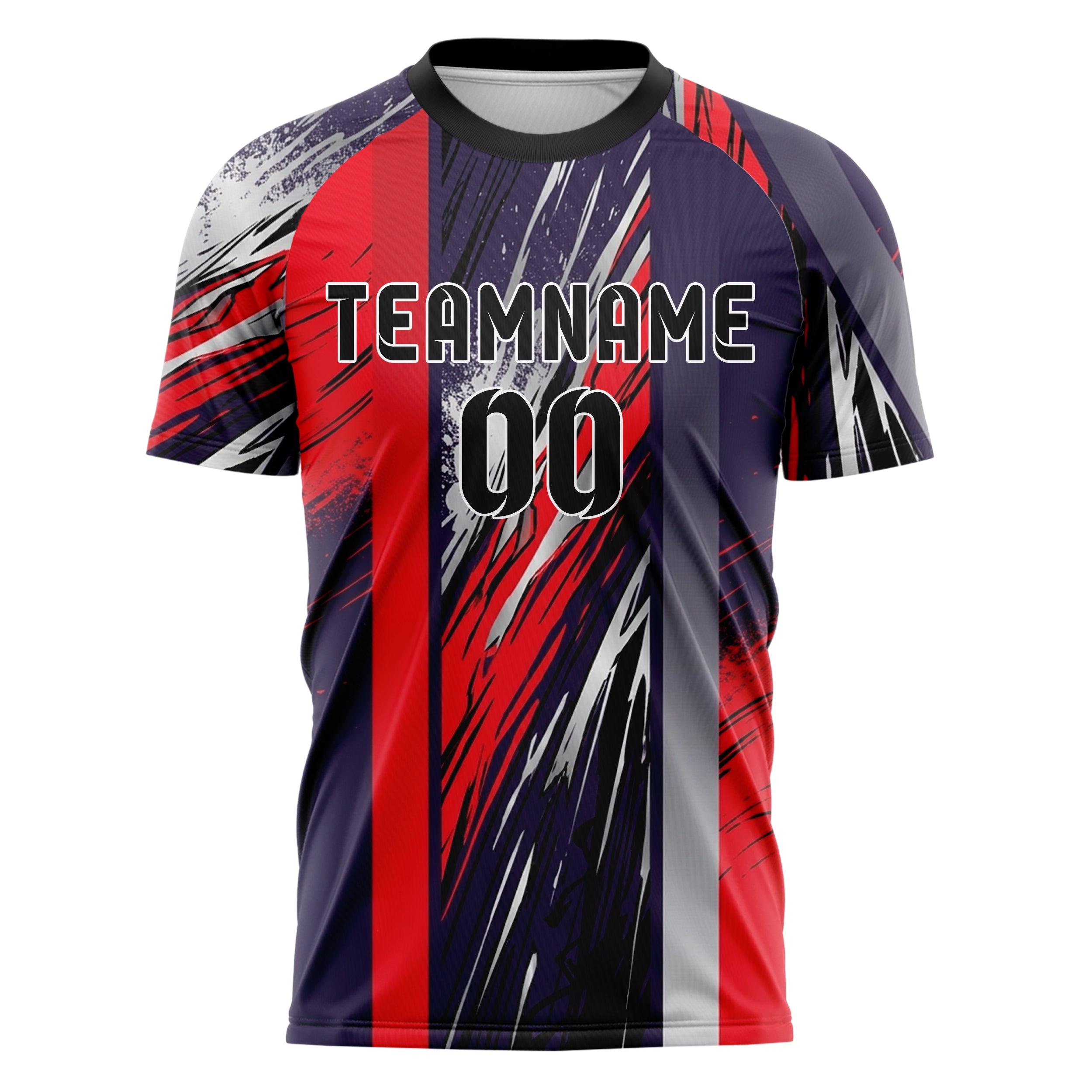 Midnight Purple Red Silver Black Rain Race Spray Custom Soccer Jersey