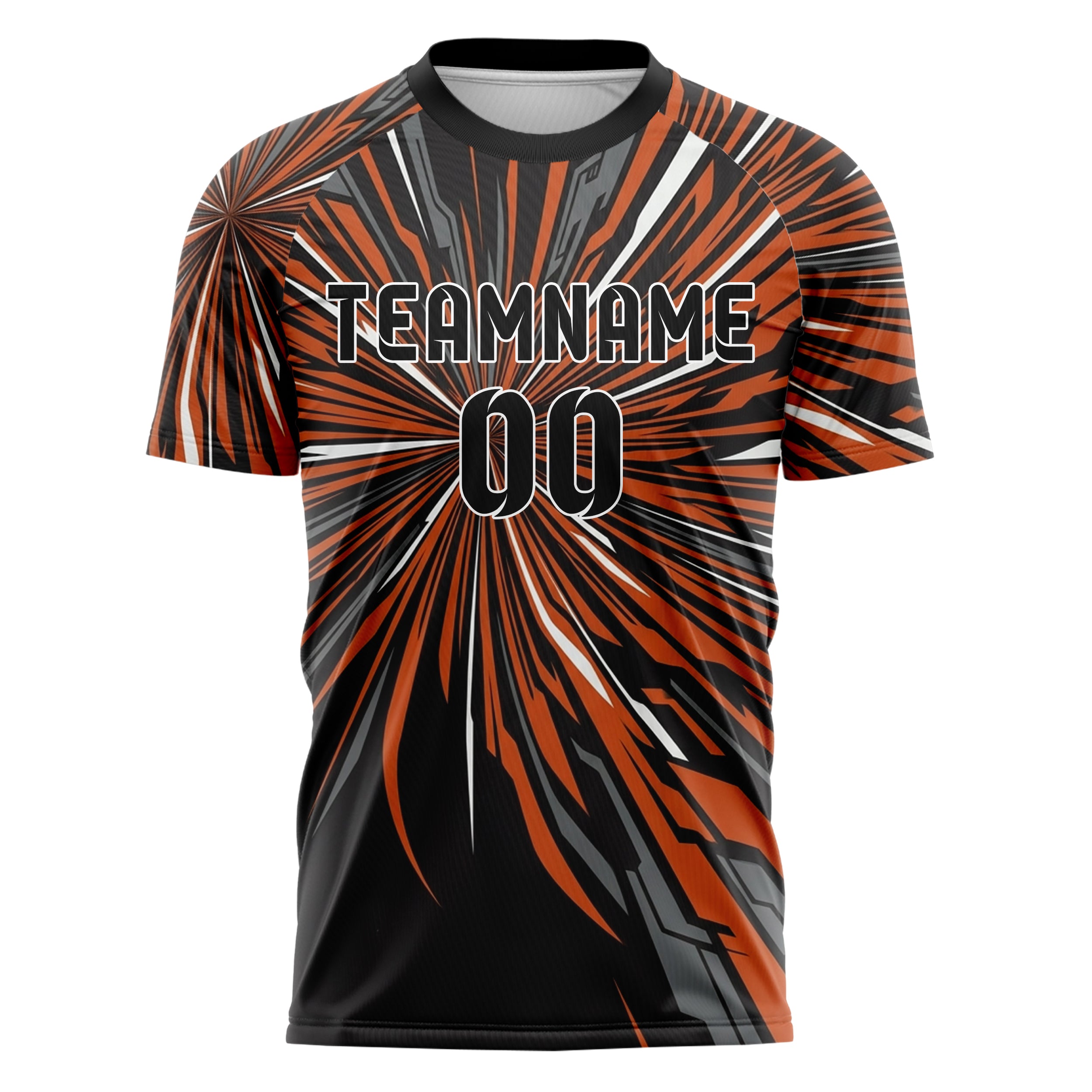 Black Orange White Gunmetal Apex Speed Lines Custom Soccer Jersey