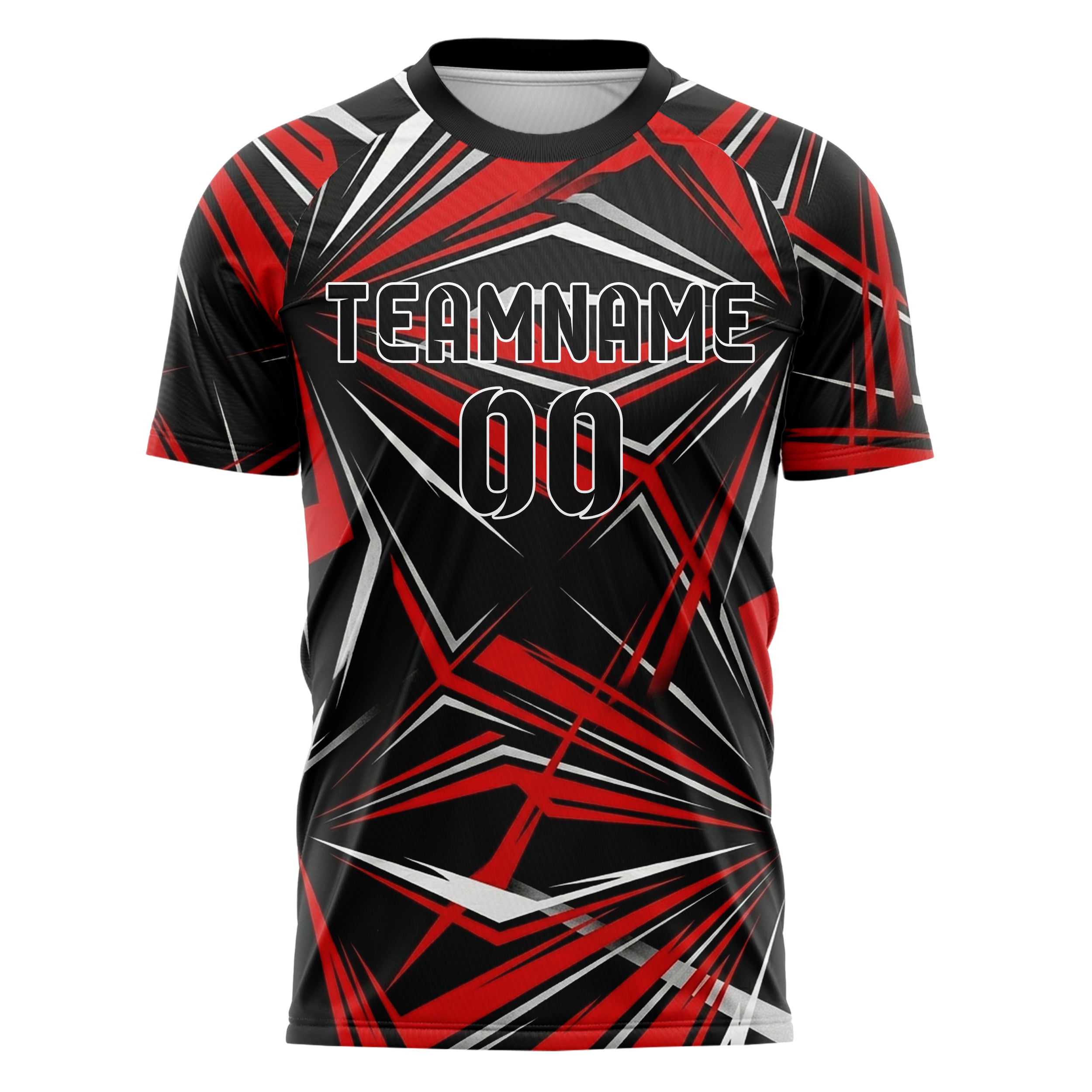 Black Red White Silver Endurance Livery Blocks Custom Soccer Jersey