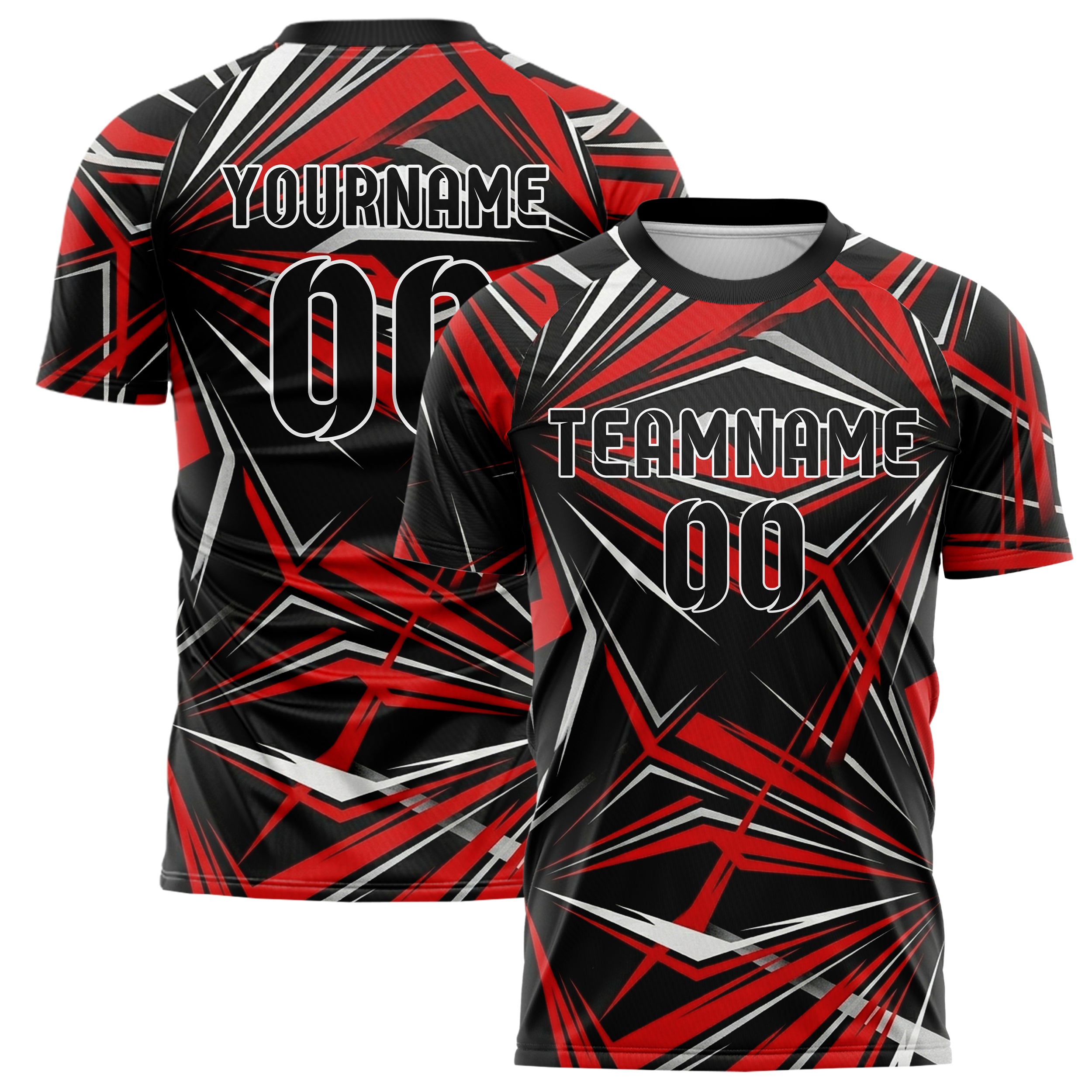 Black Red White Silver Endurance Livery Blocks Custom Soccer Jersey
