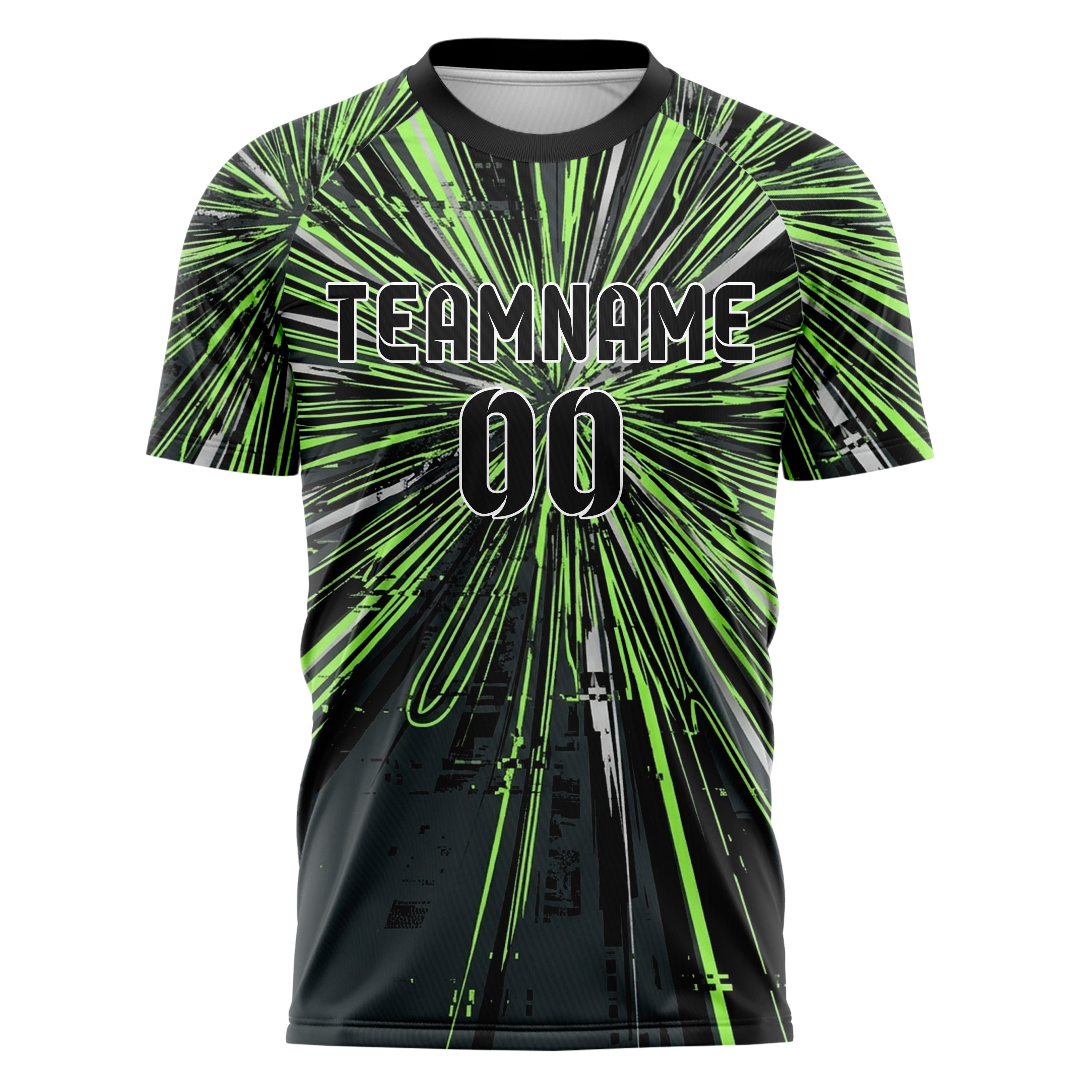 Carbon Acid Green Black Silver Night Circuit Neon Custom Soccer Jersey