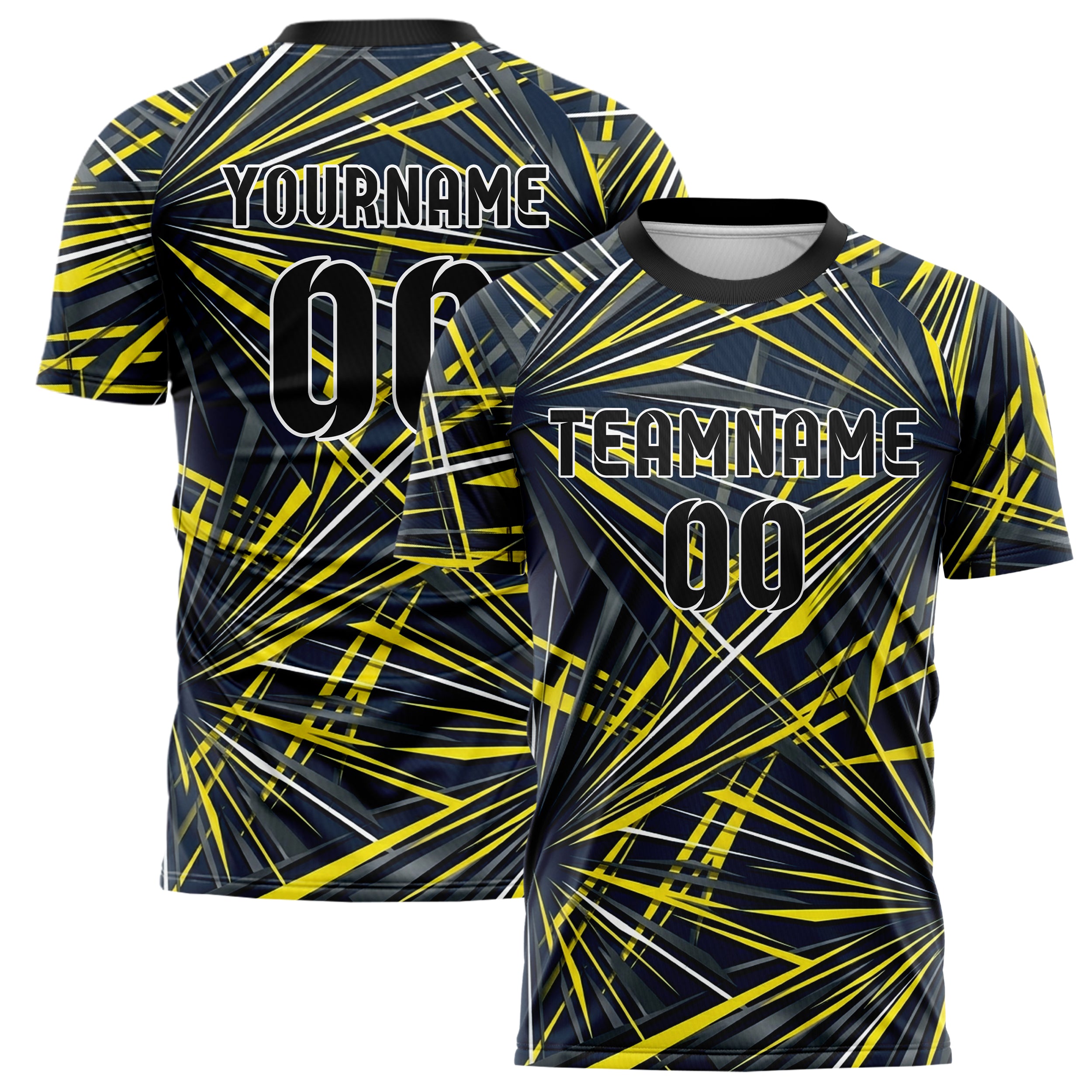 Navy Yellow White Graphite Rain Race Spray Custom Soccer Jersey