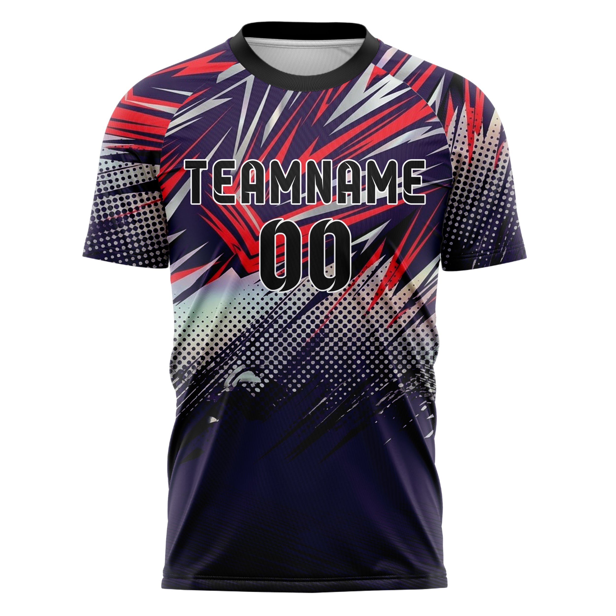 Midnight Purple Red Silver Black Apex Speed Lines Custom Soccer Jersey