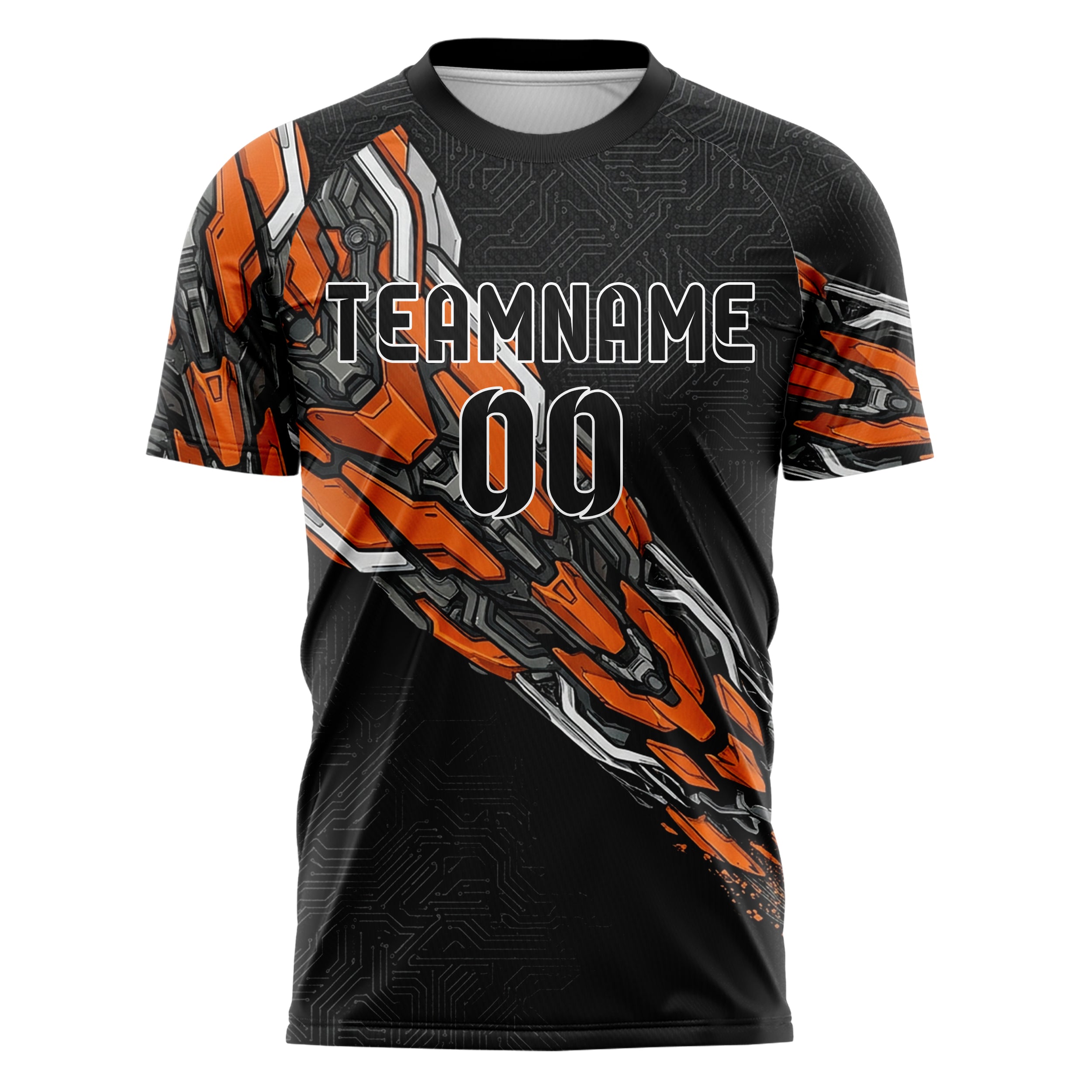 Black Orange White Gunmetal Endurance Livery Blocks Custom Soccer Jersey