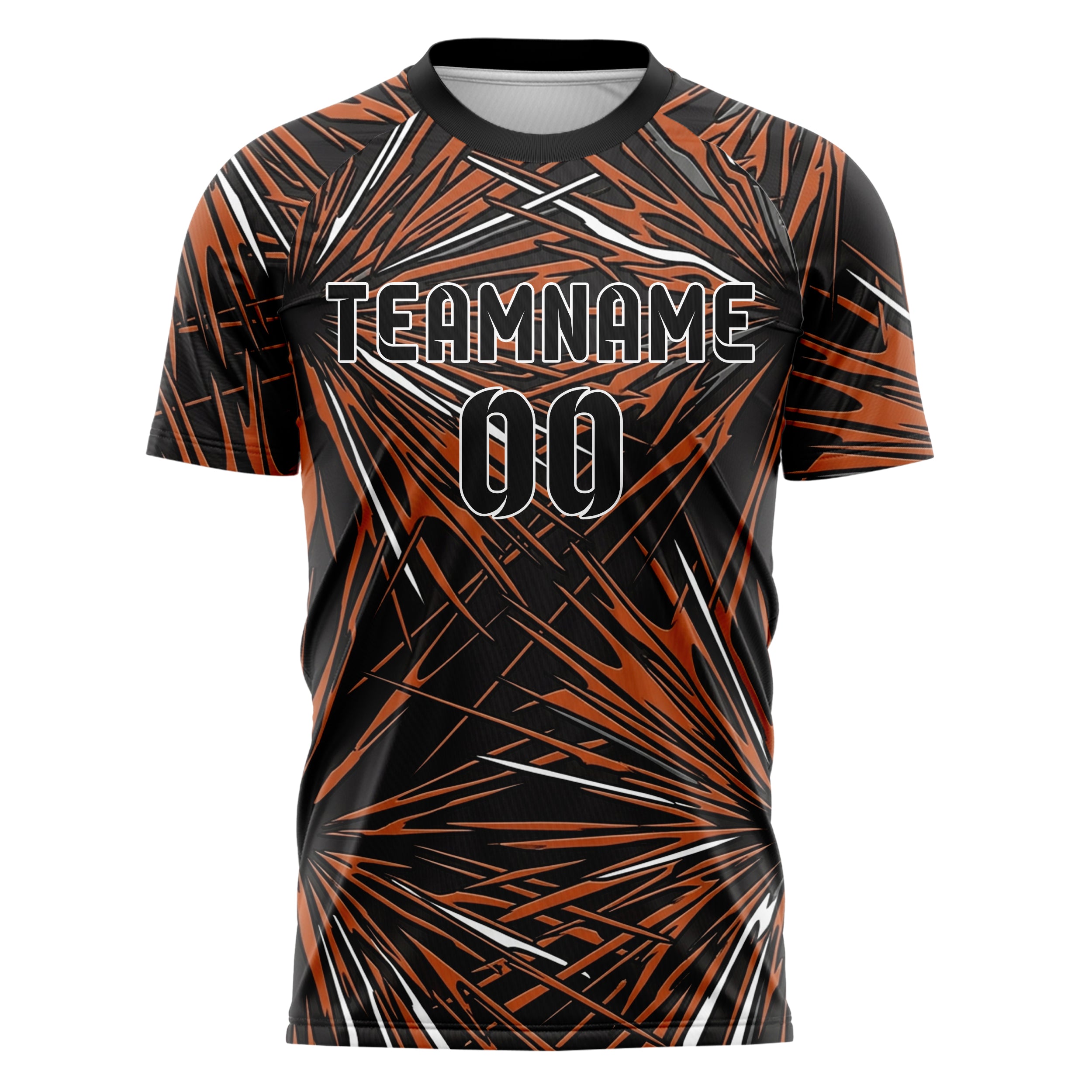Black Orange White Gunmetal Heat Haze Burnout Custom Soccer Jersey